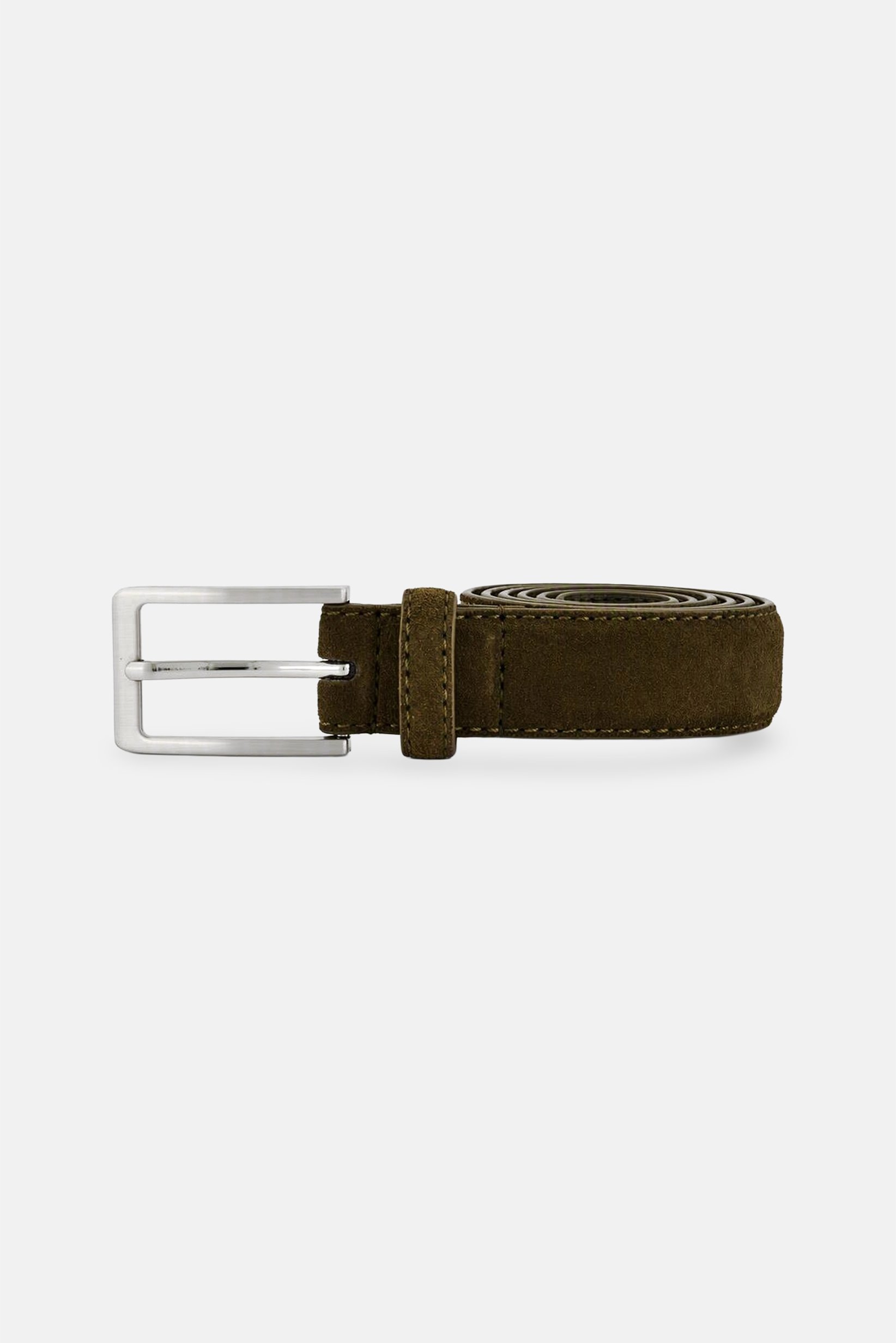 Men Suede Belt, Olive