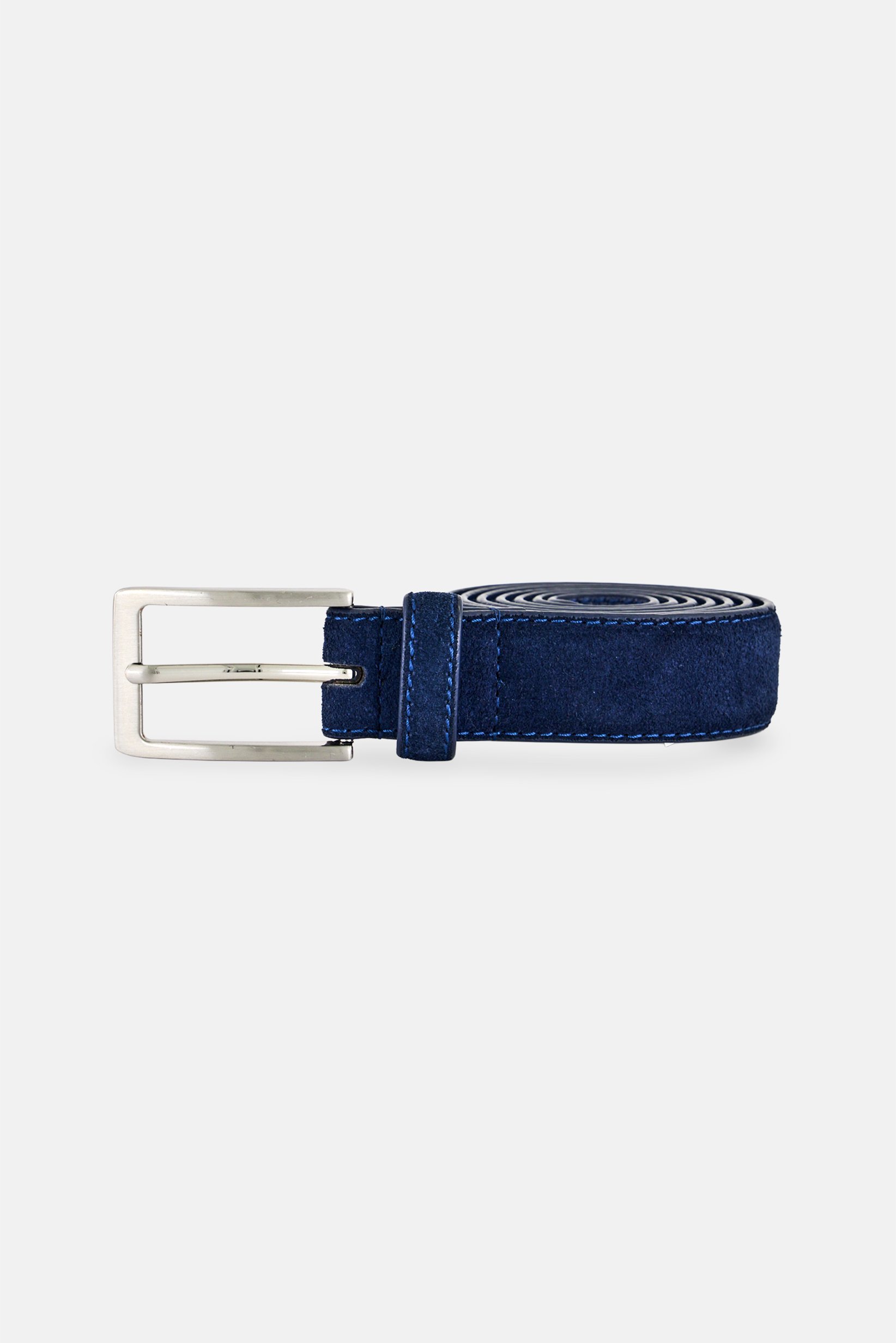 Men Suede Leather Belt, Navy