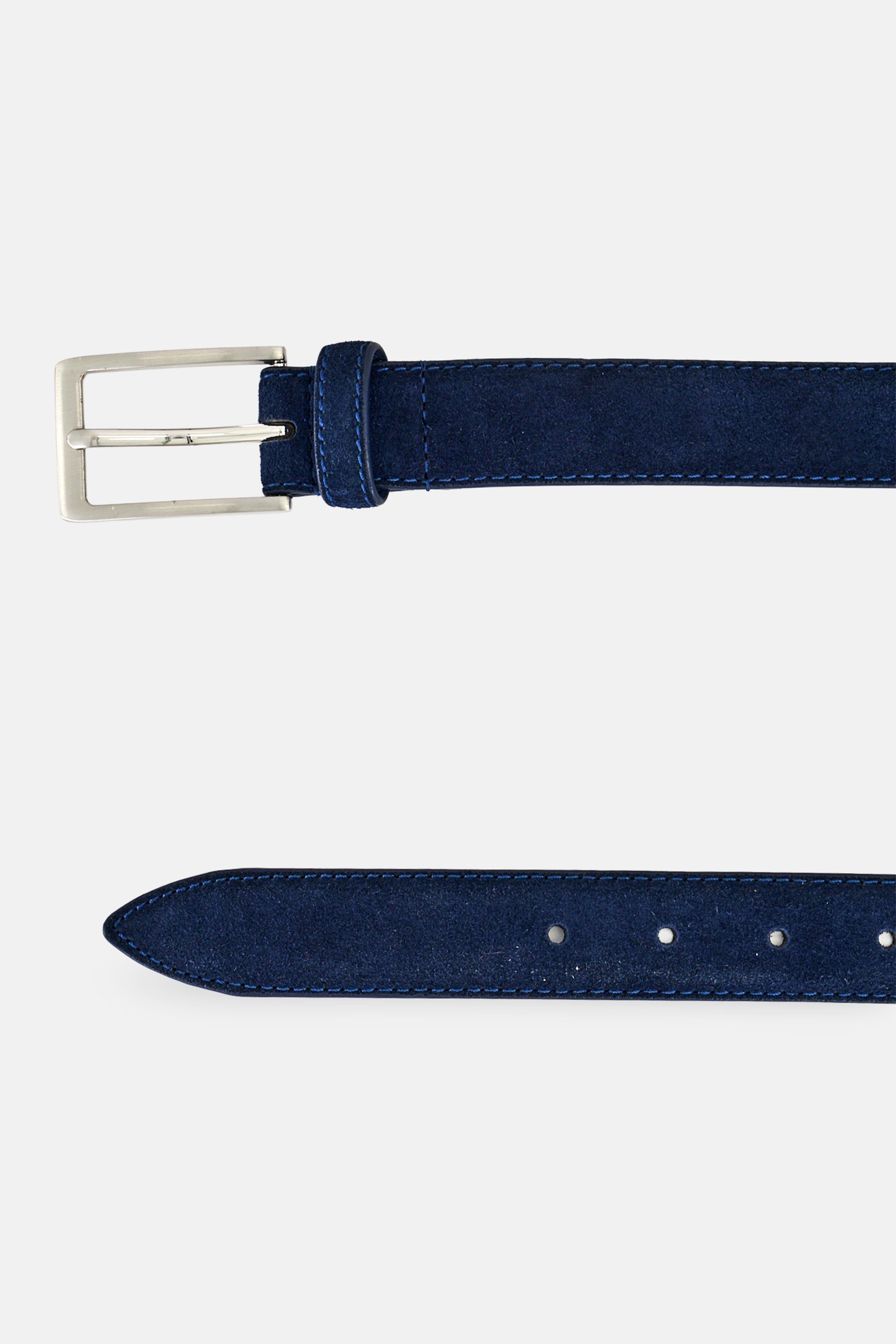 Men Suede Leather Belt, Navy