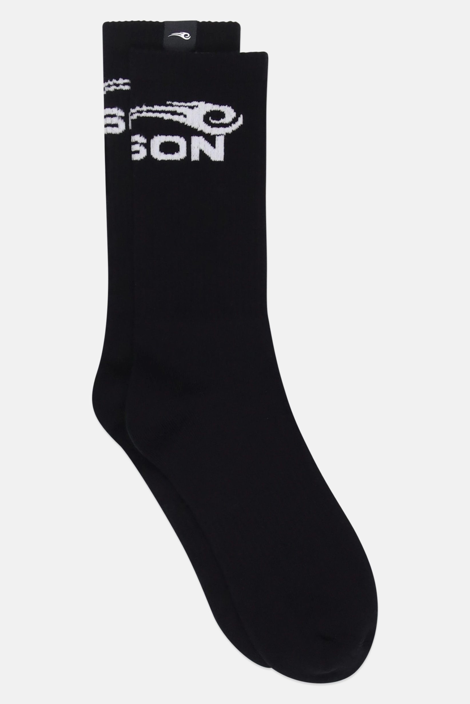 Men Brand Logo High Socks, Black