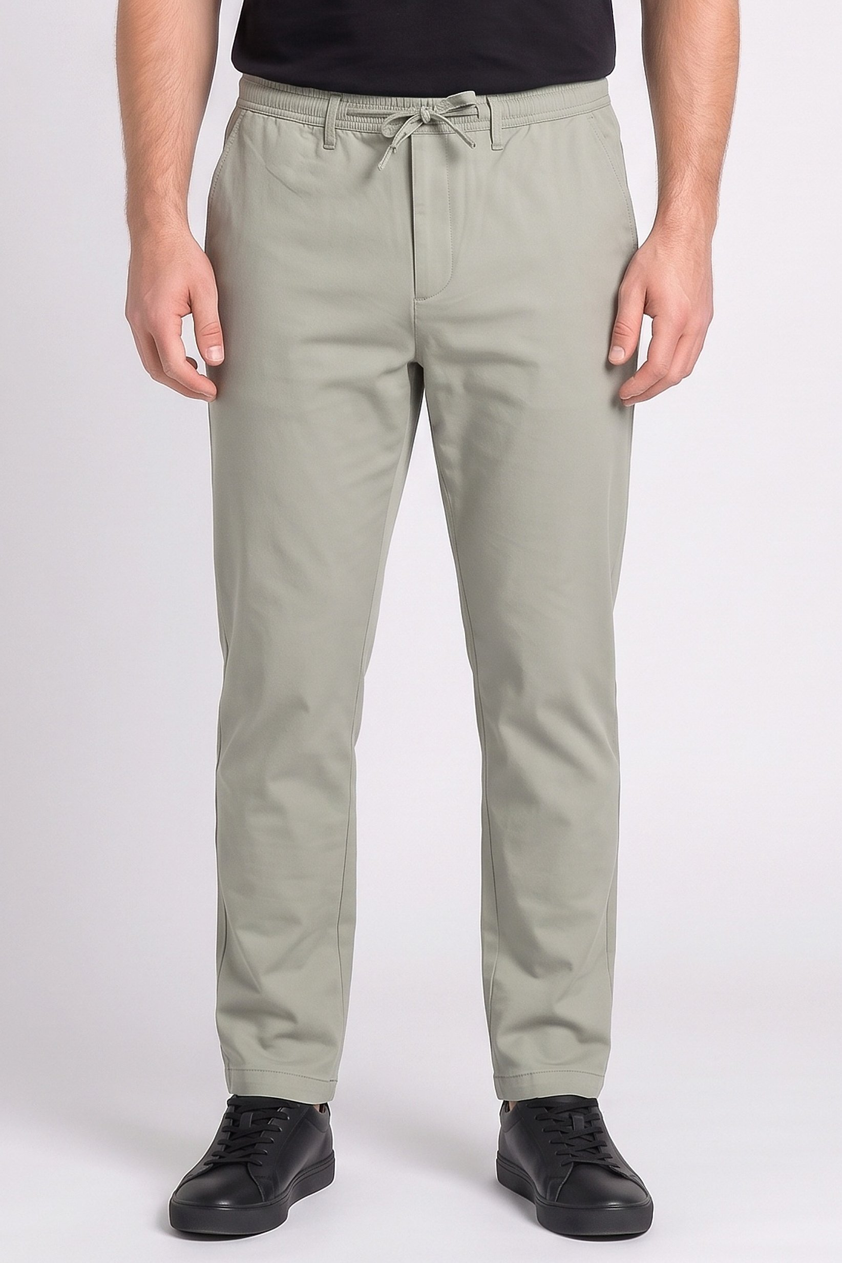 Men Slim Fit Plain Straight Leg Pant, Sage Green