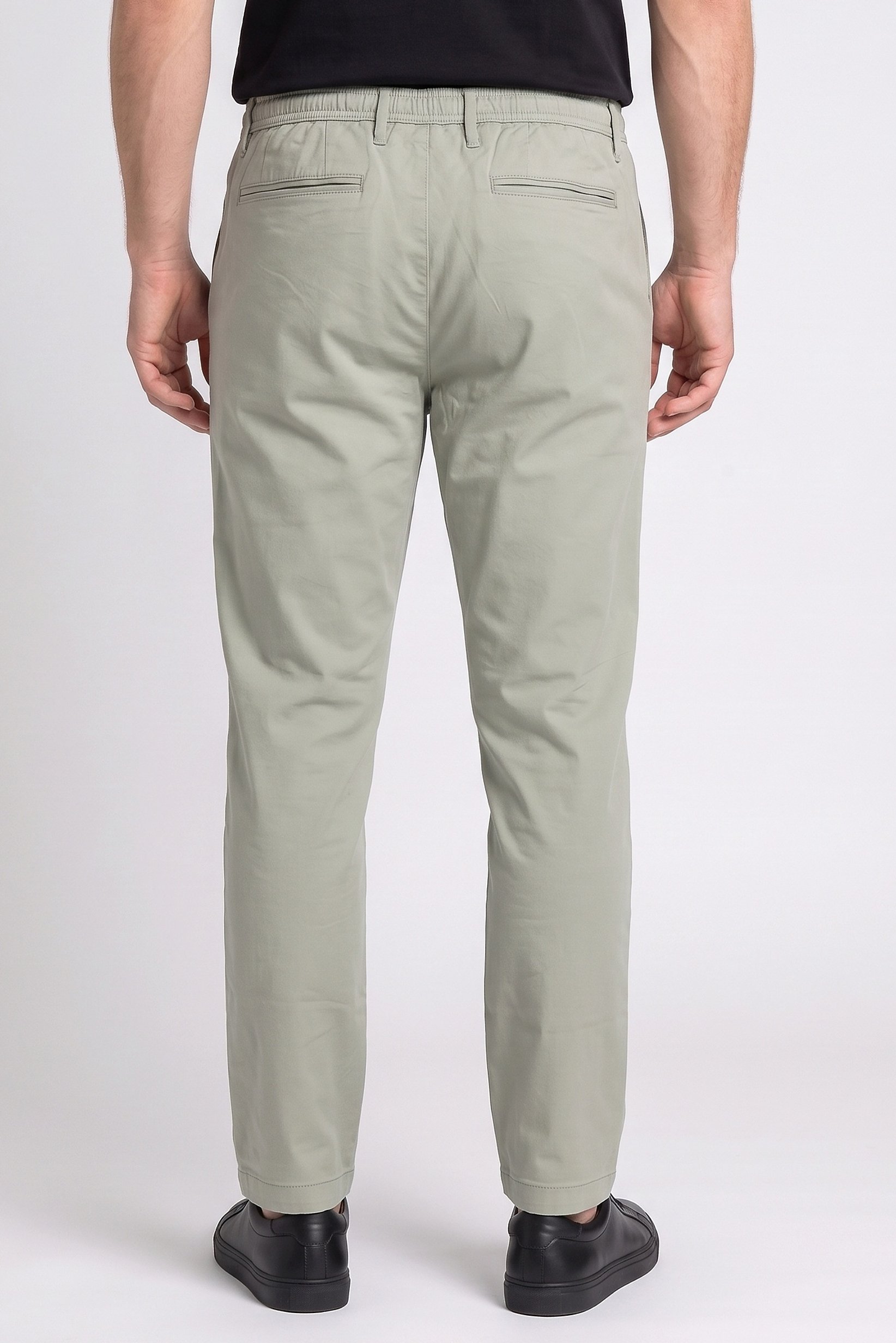 Men Slim Fit Plain Straight Leg Pant, Sage Green