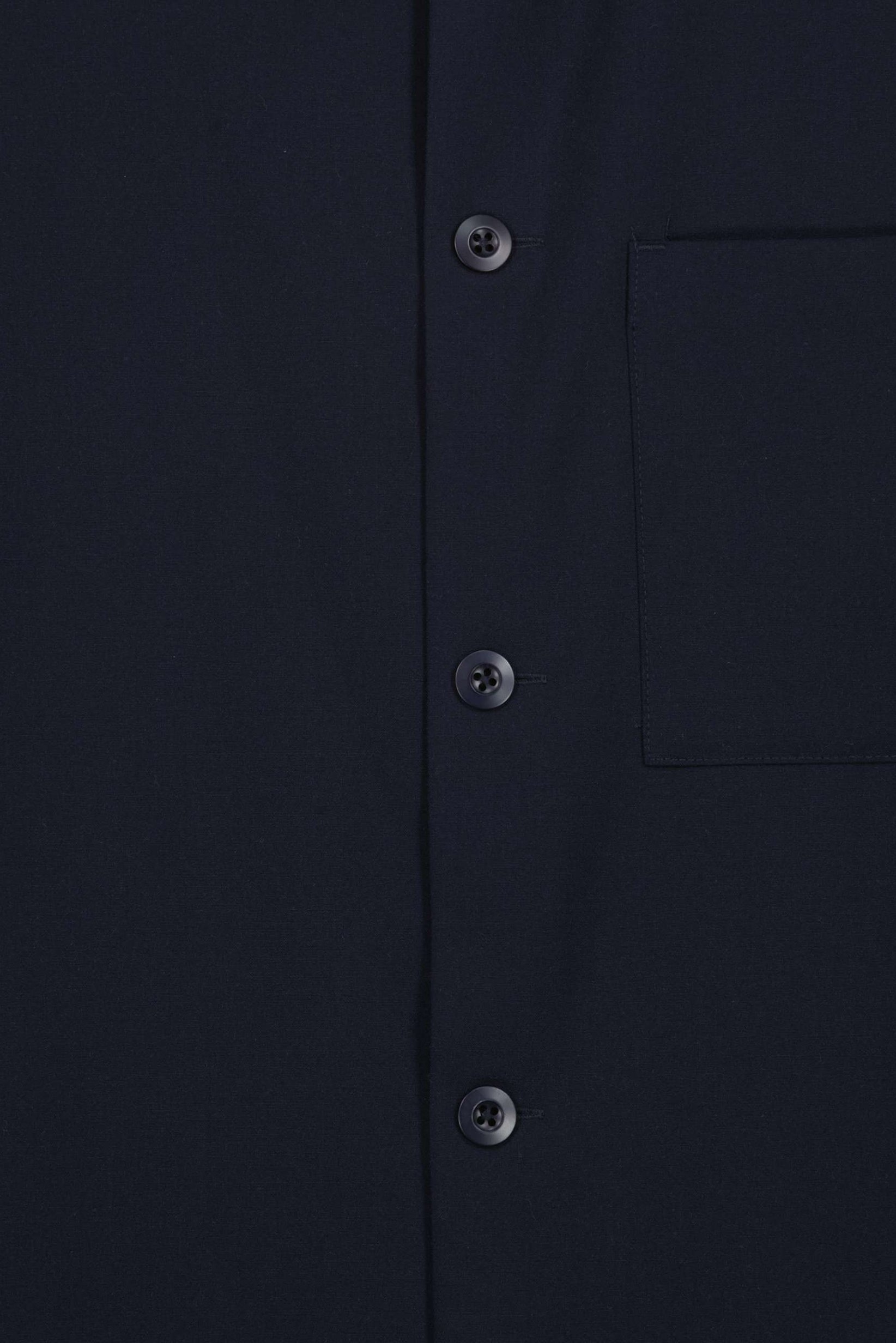 Men Oversized Long Sleeve Solid Casual Shirt, Navy