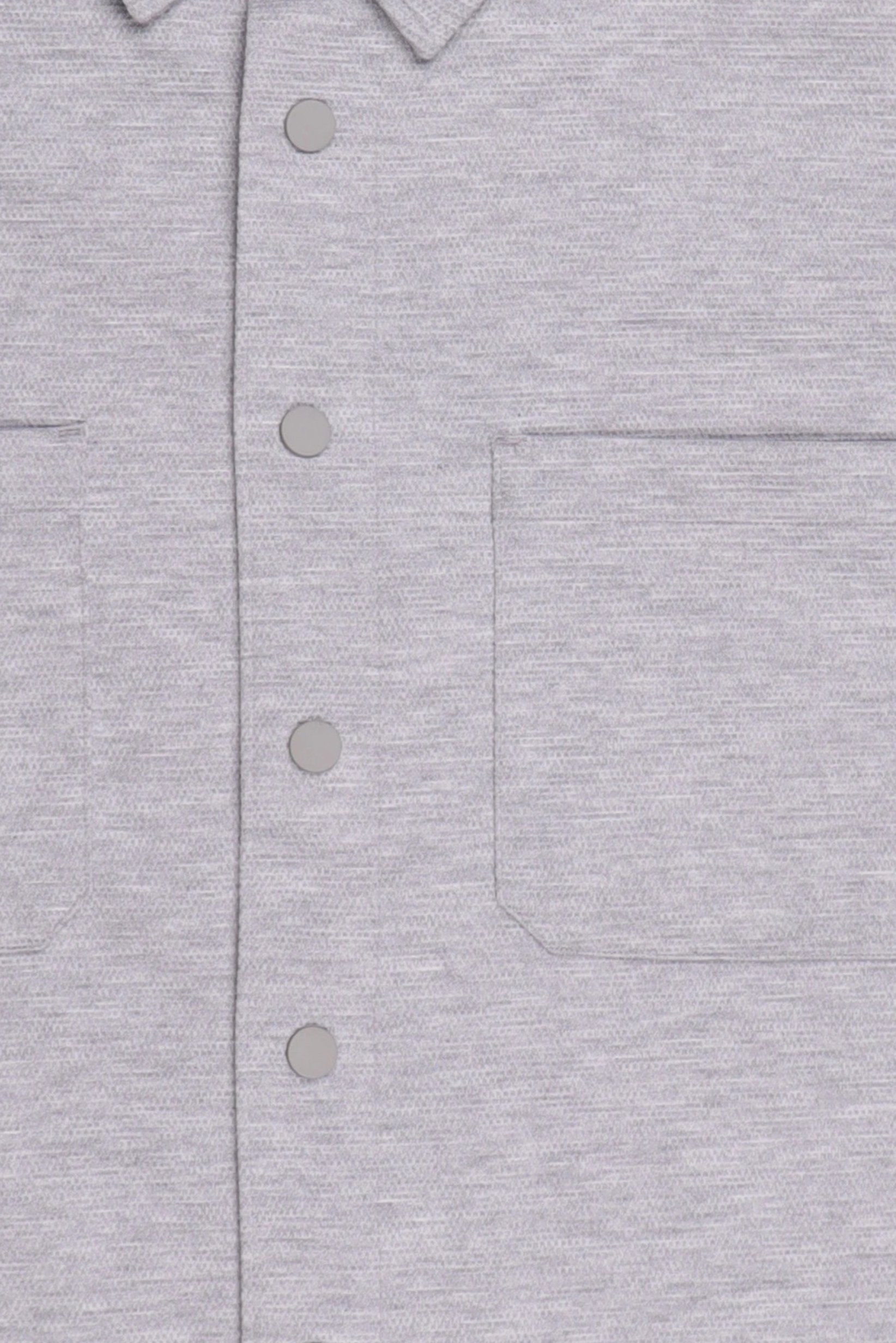 Men Regular Fit Long Sleeve Textured Casual Over Shirt, Light Grey