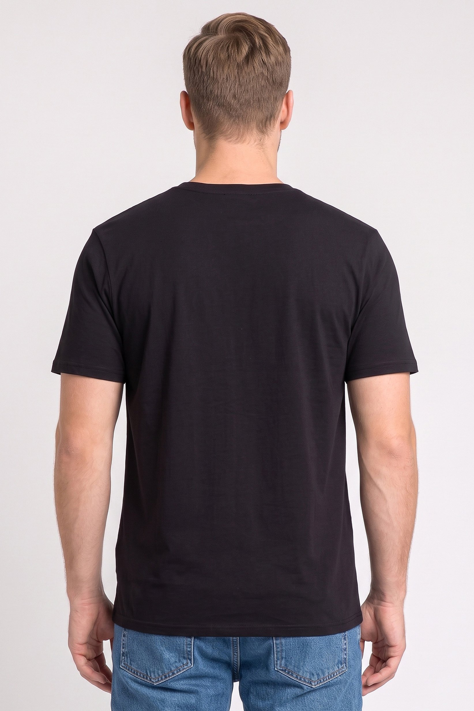Men Crew Neck Short Sleeve Graphic Print T-Shirt, Black