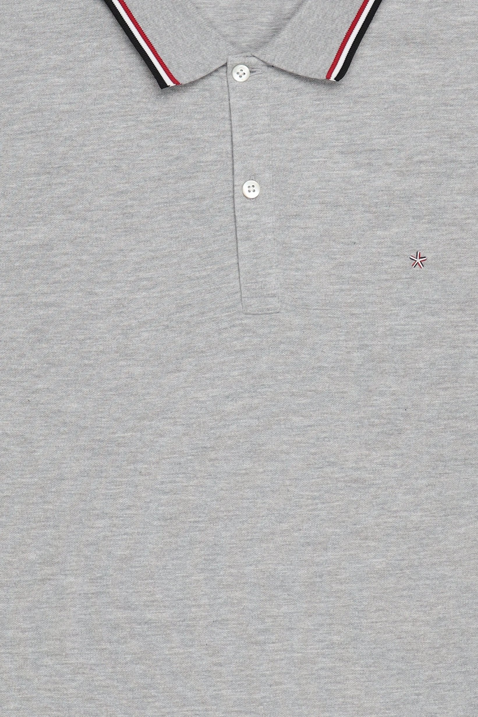 Men Slim Fit Short Sleeve Heather Polo Shirt, Light Grey