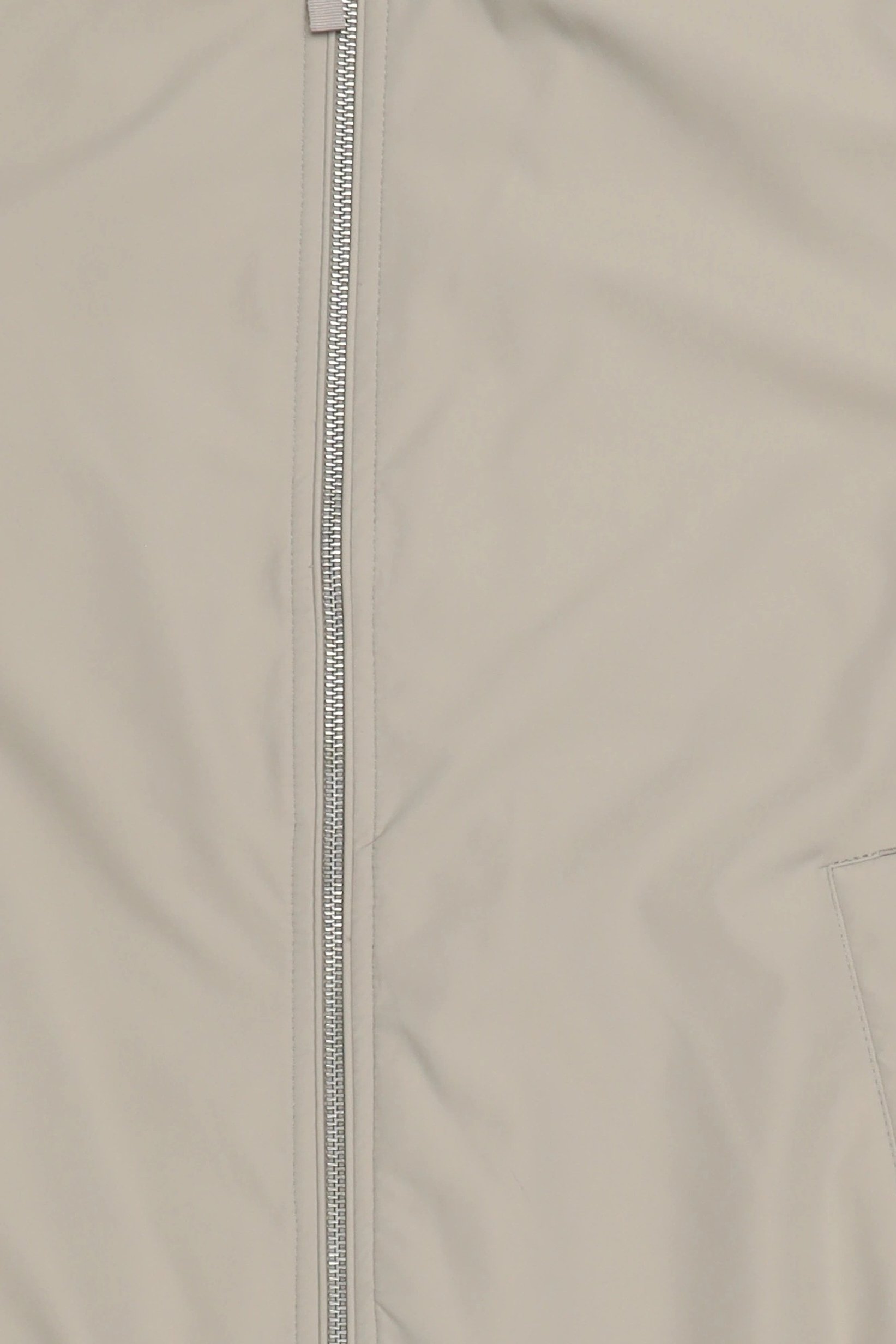 Men High Neck Solid Jacket Shirt, Beige