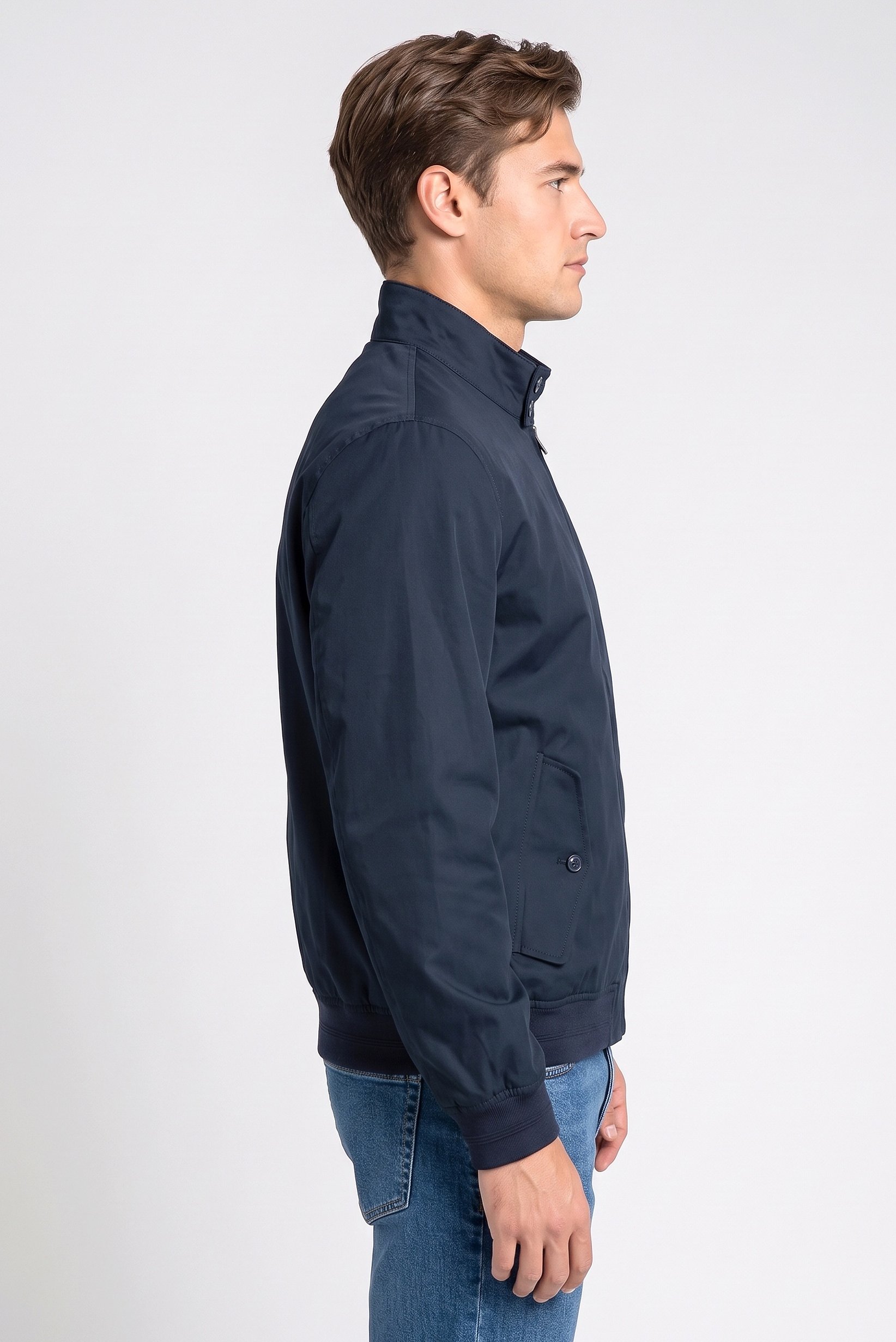 Men Solid Jacket Shirt, Navy
