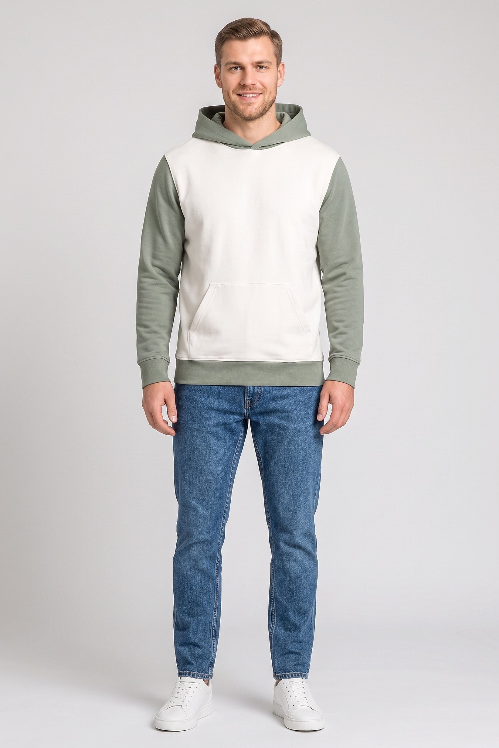 Men Solid Long Sleeve Hoodie, Multicolor