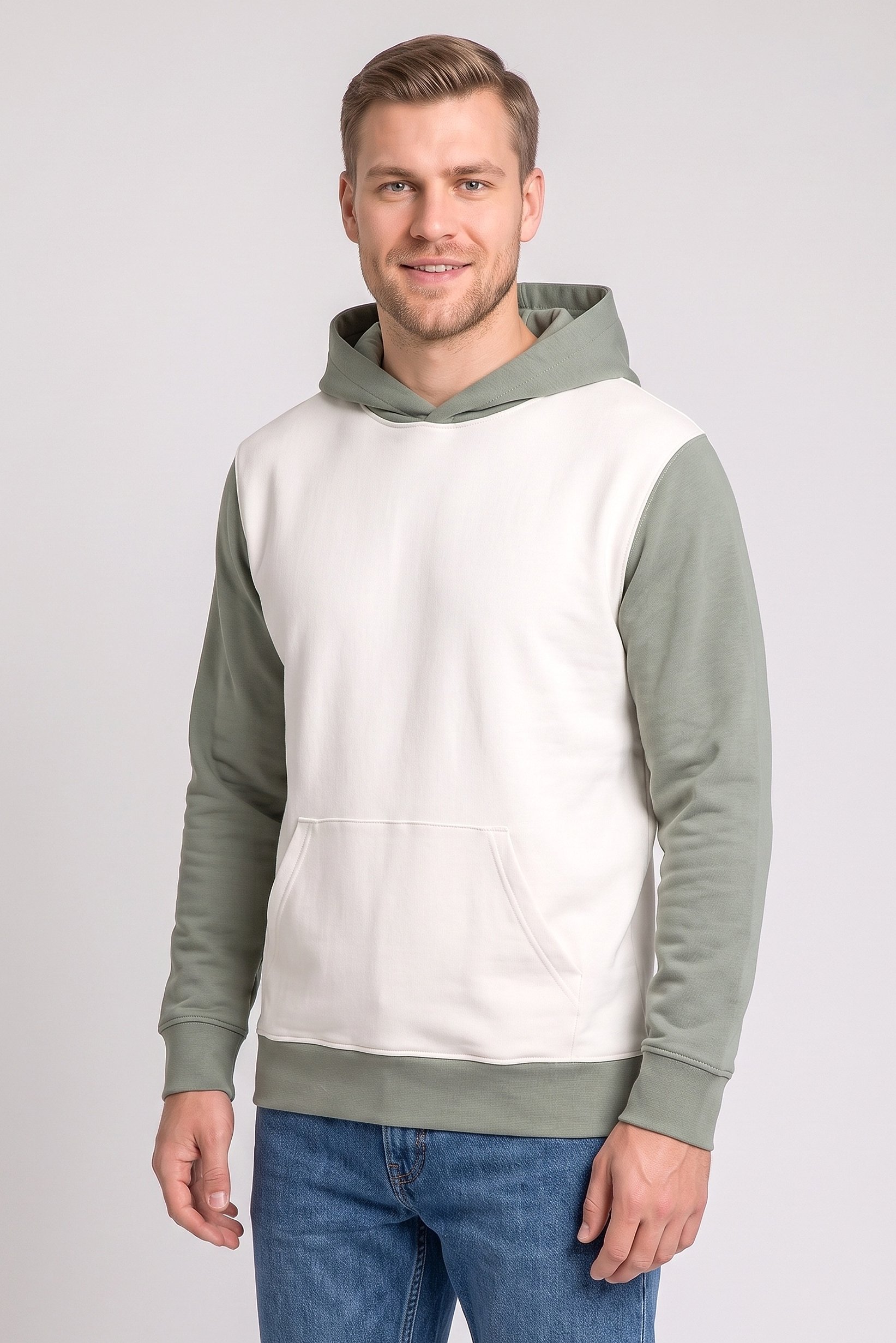 Men Solid Long Sleeve Hoodie, Multicolor