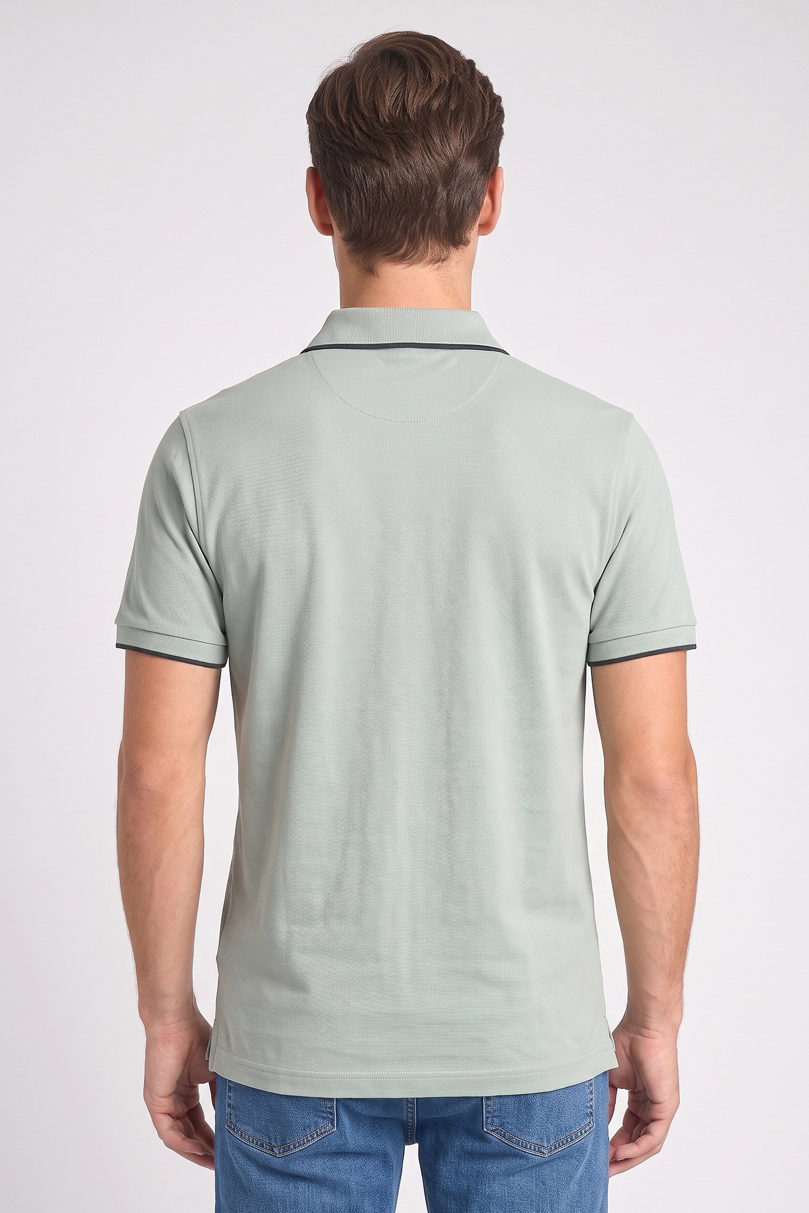 Men Regular Fit Solid Short Sleeve Polo Shirt, Green