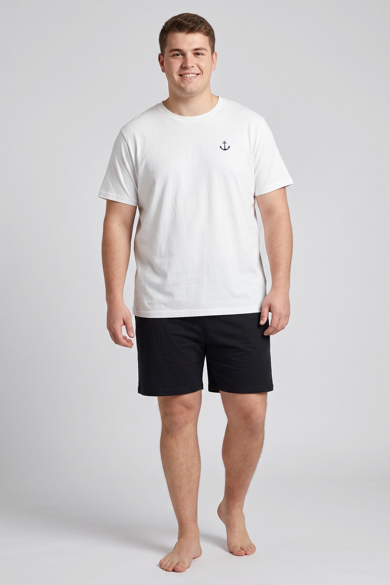 Men 2 Pieces Allover Print T-Shirt And Shorts Pajama Set, Multicolor