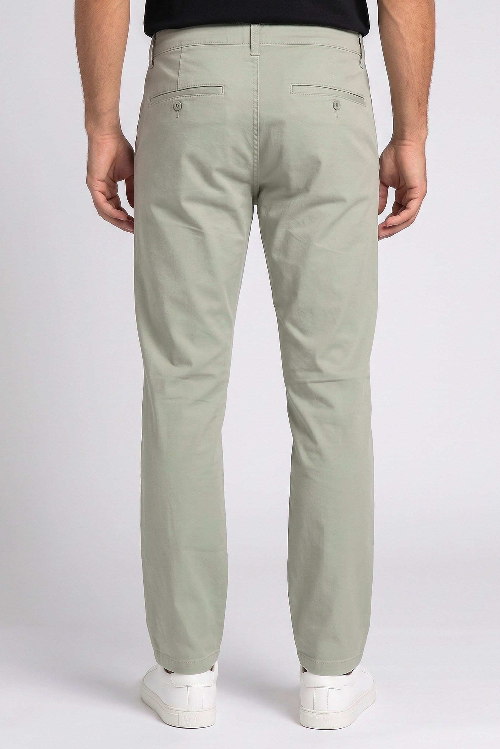 Men Straight Fit Solid Chino Pants, Sage Green