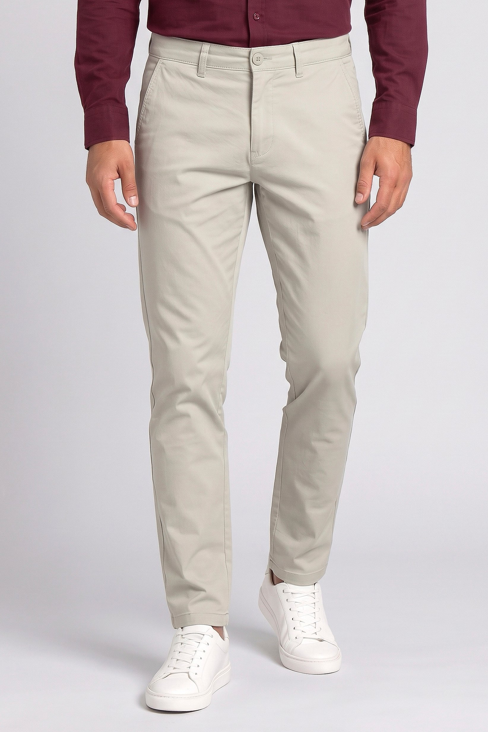 Men Slim Fit Solid Chino Pants, Mint Green