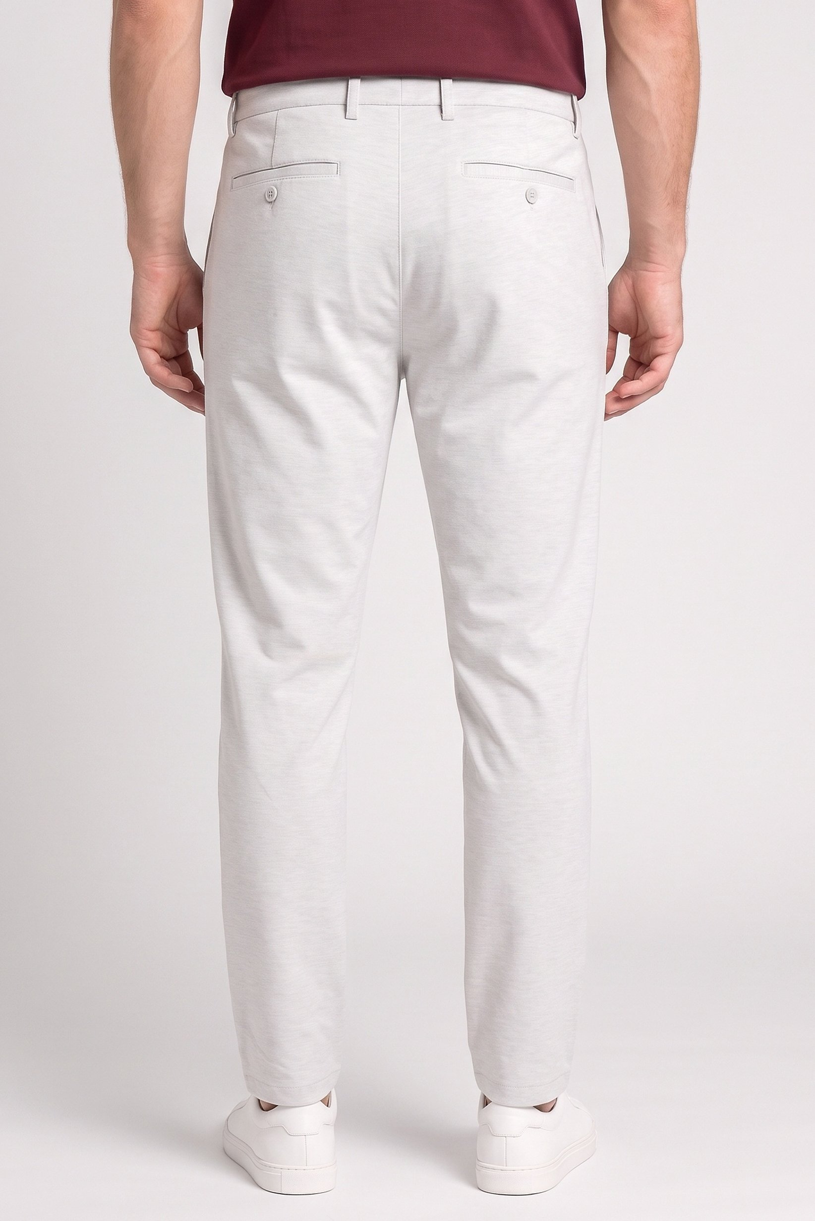 Men Slim Fit Solid Chino Pants, Light Grey