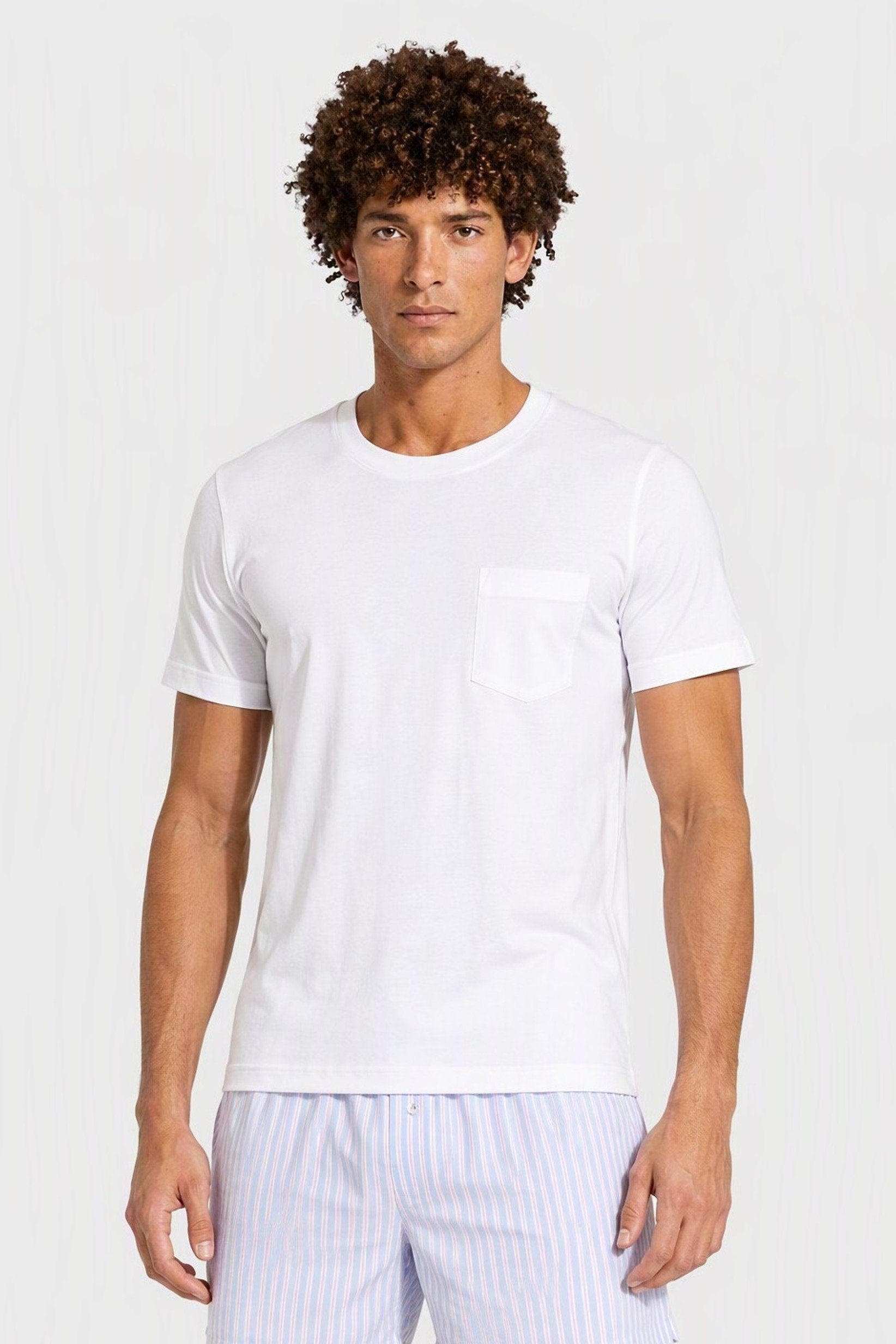 Men 2 Pieces Stripe Print T- Shirt And Shorts Pajama Set, Multicolor