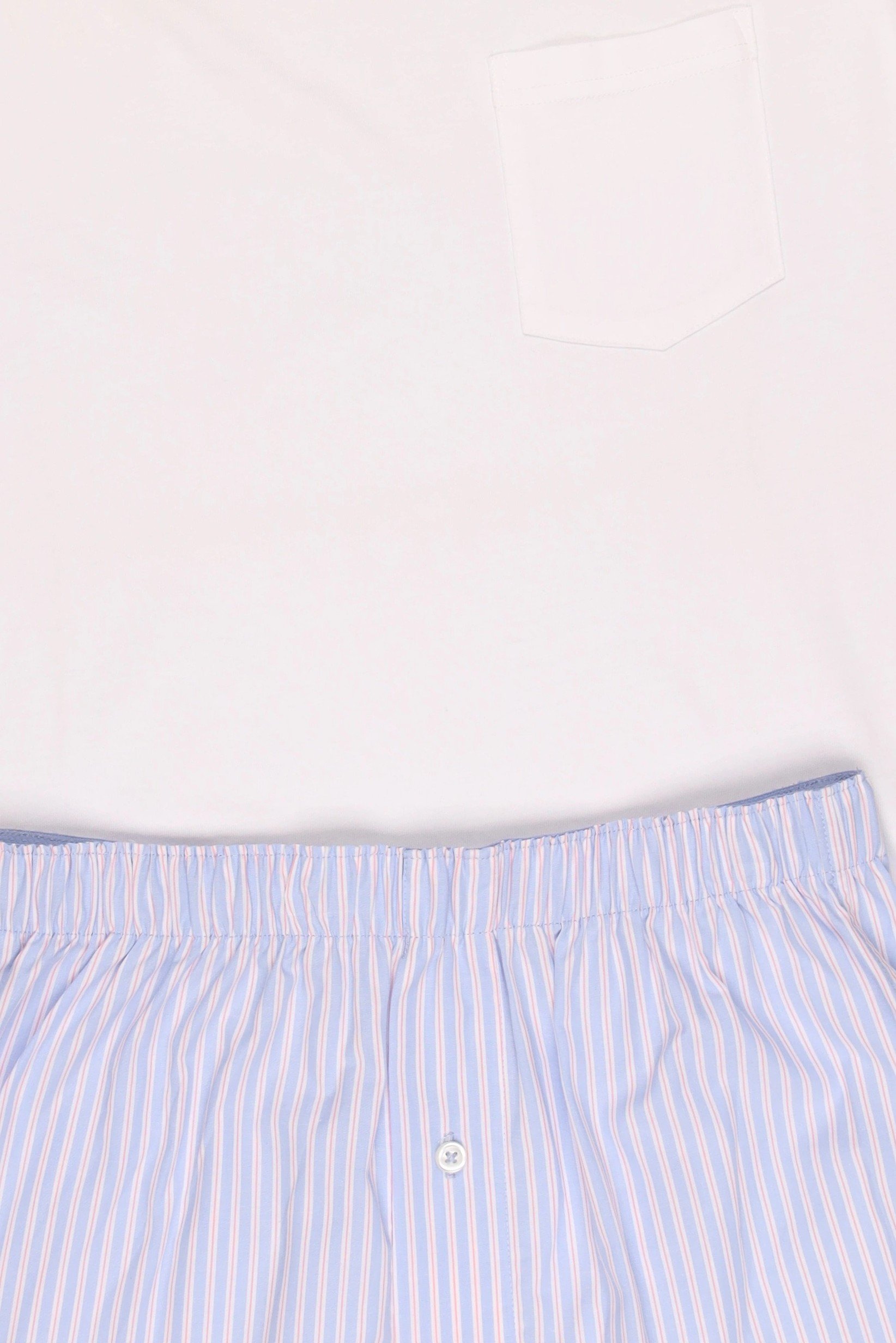 Men 2 Pieces Stripe Print T- Shirt And Shorts Pajama Set, Multicolor