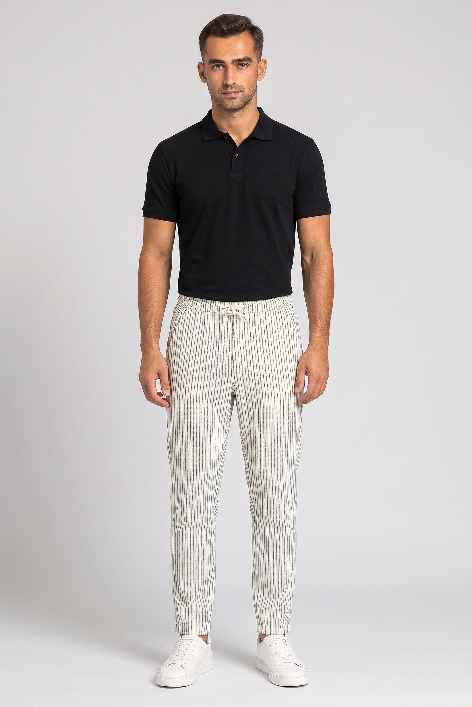 Men Comfort Fit Stripe Straight Leg Pants, Multicolor