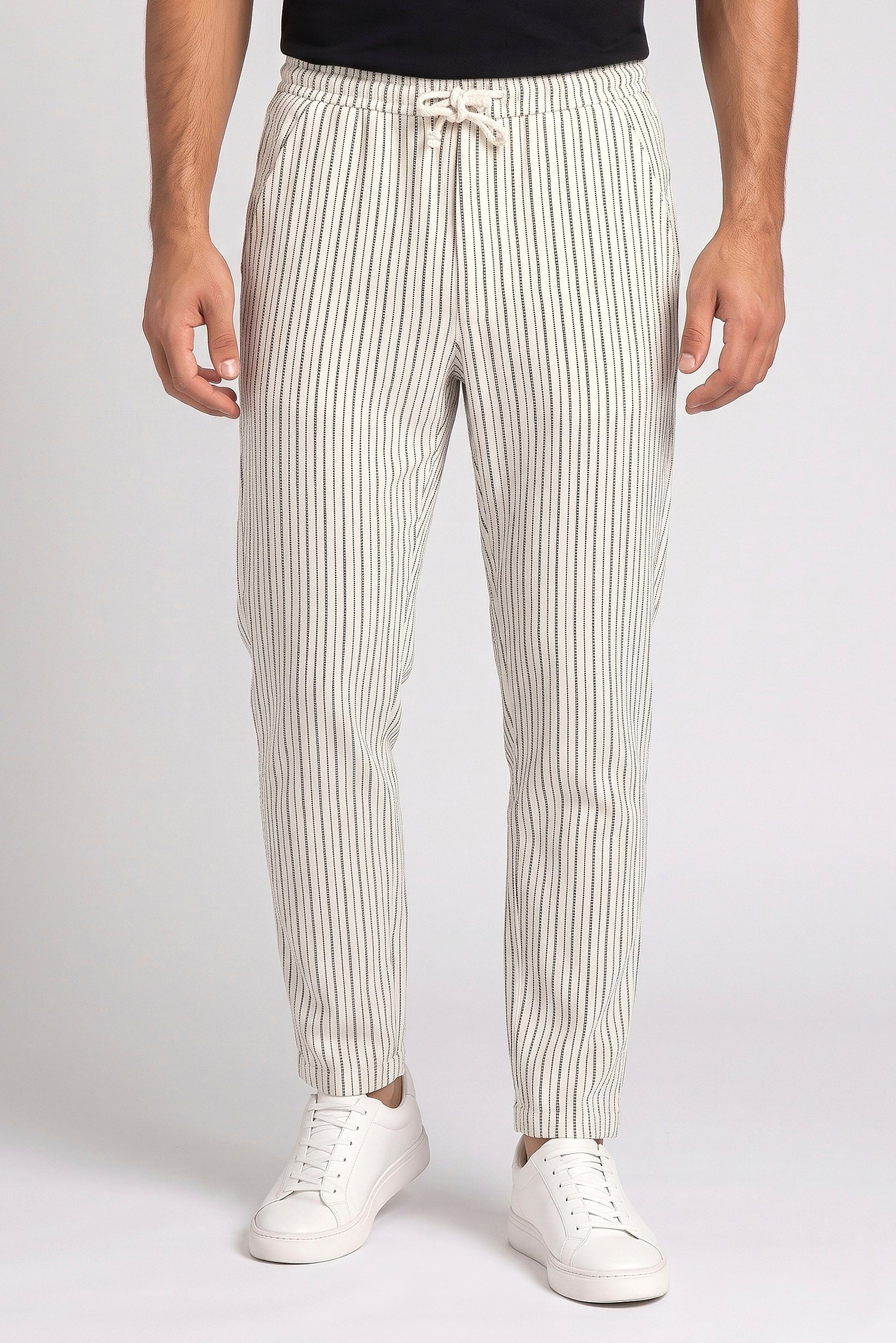 Men Comfort Fit Stripe Straight Leg Pants, Multicolor