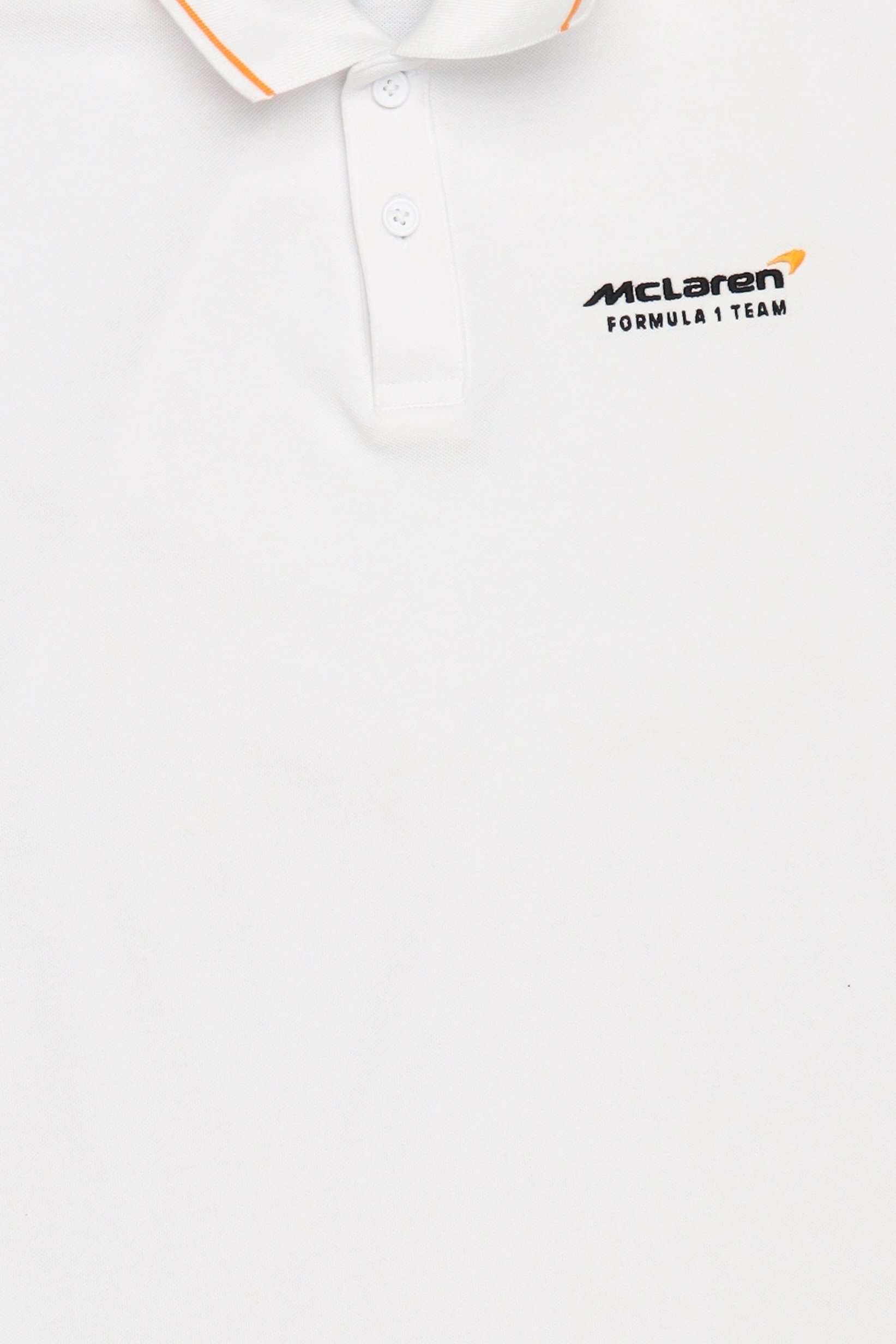 Celio x Mclaren Men Regular Fit Embroidered Logo Short Sleeve Polo Shirt, White
