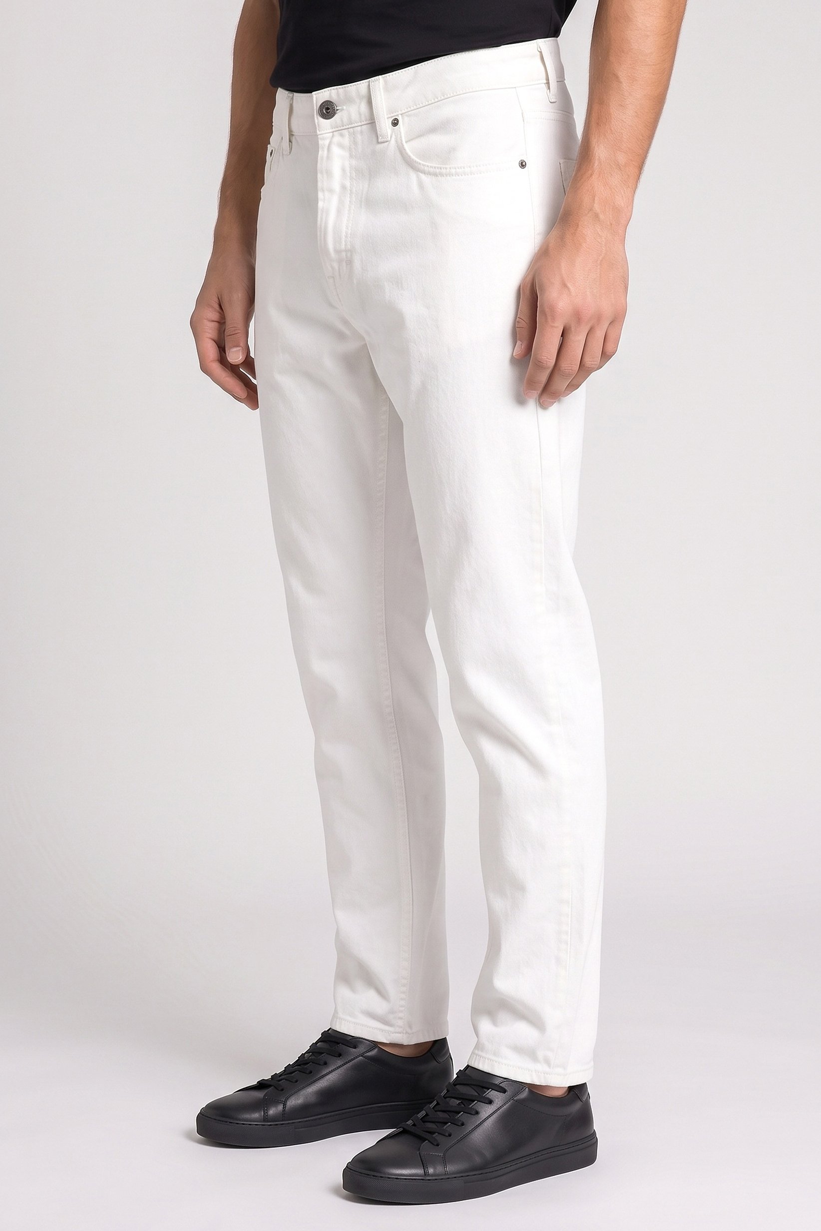 Men Loose Fit Plain Non-Stretchable Jeans, White