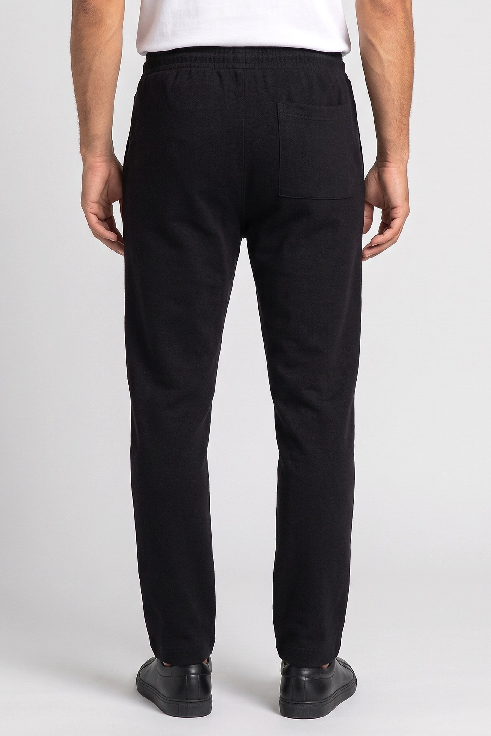 Men Regular Fit Textured Sweatpants, Black