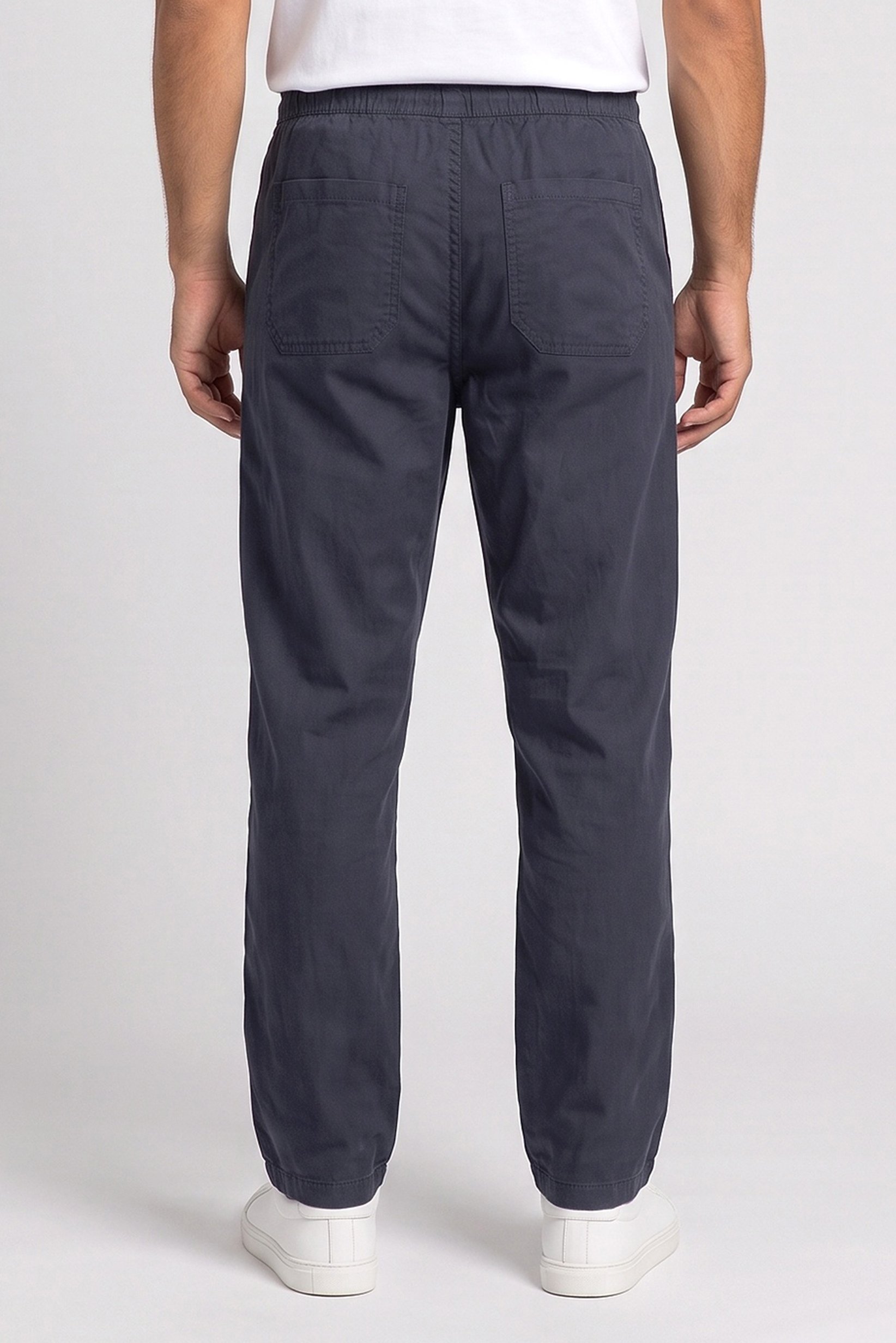 Men Comfort Fit Chambray Straight Leg Pants, Navy
