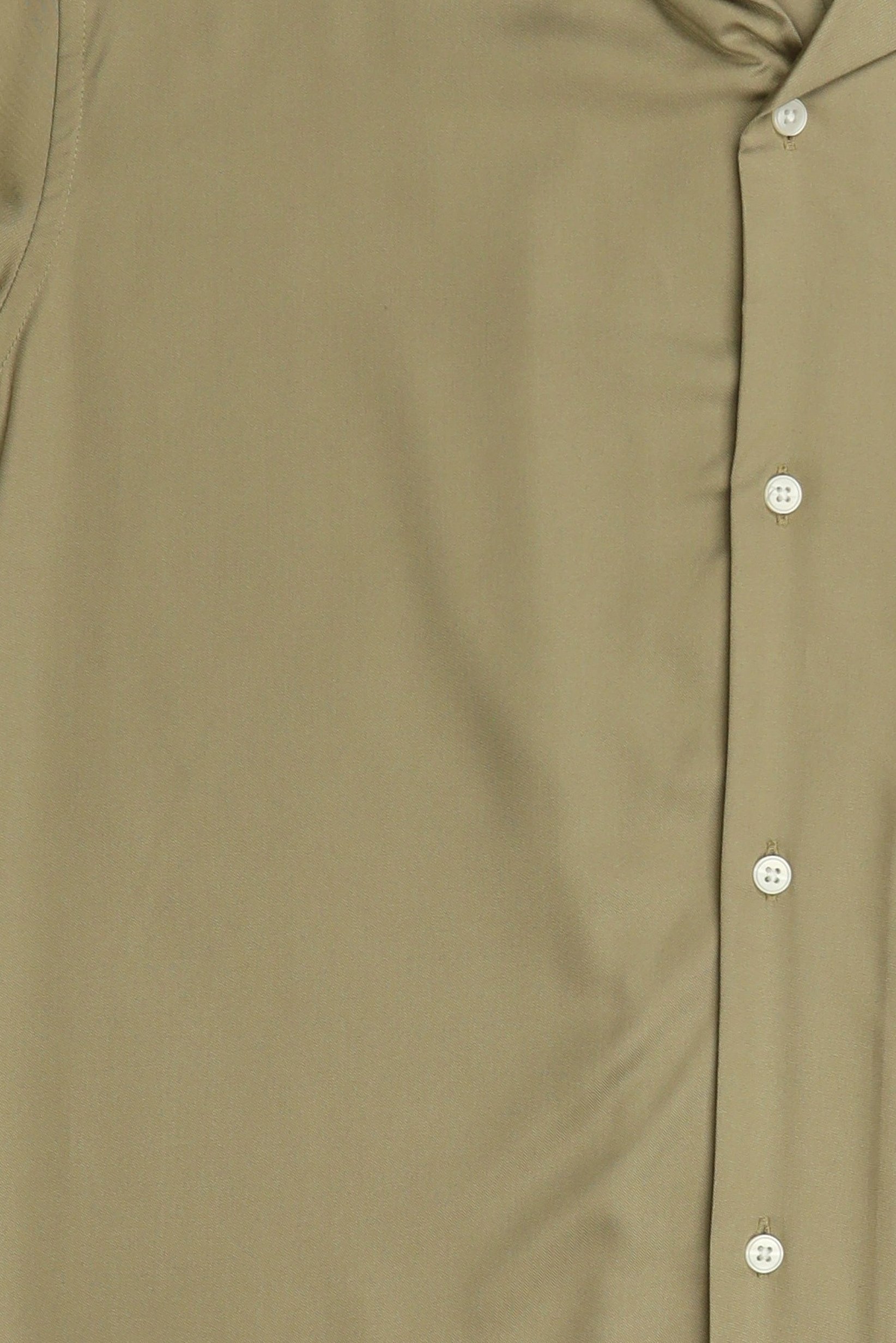 Men Regular Fit Plain Short Sleeve Casual Shirt, Light Olive