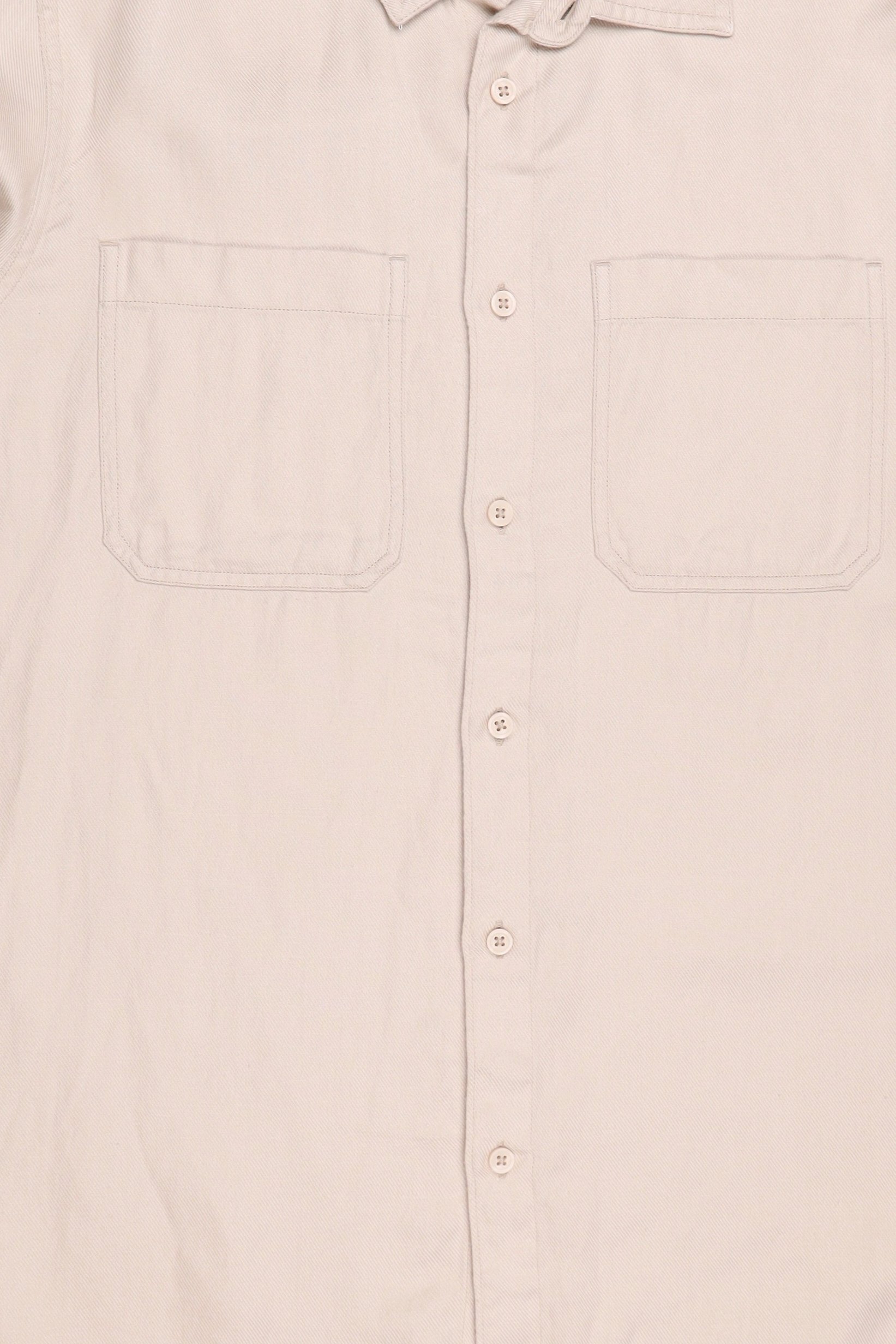 Men Regular Fit Plain Long Sleeve Casual Shirt, Beige