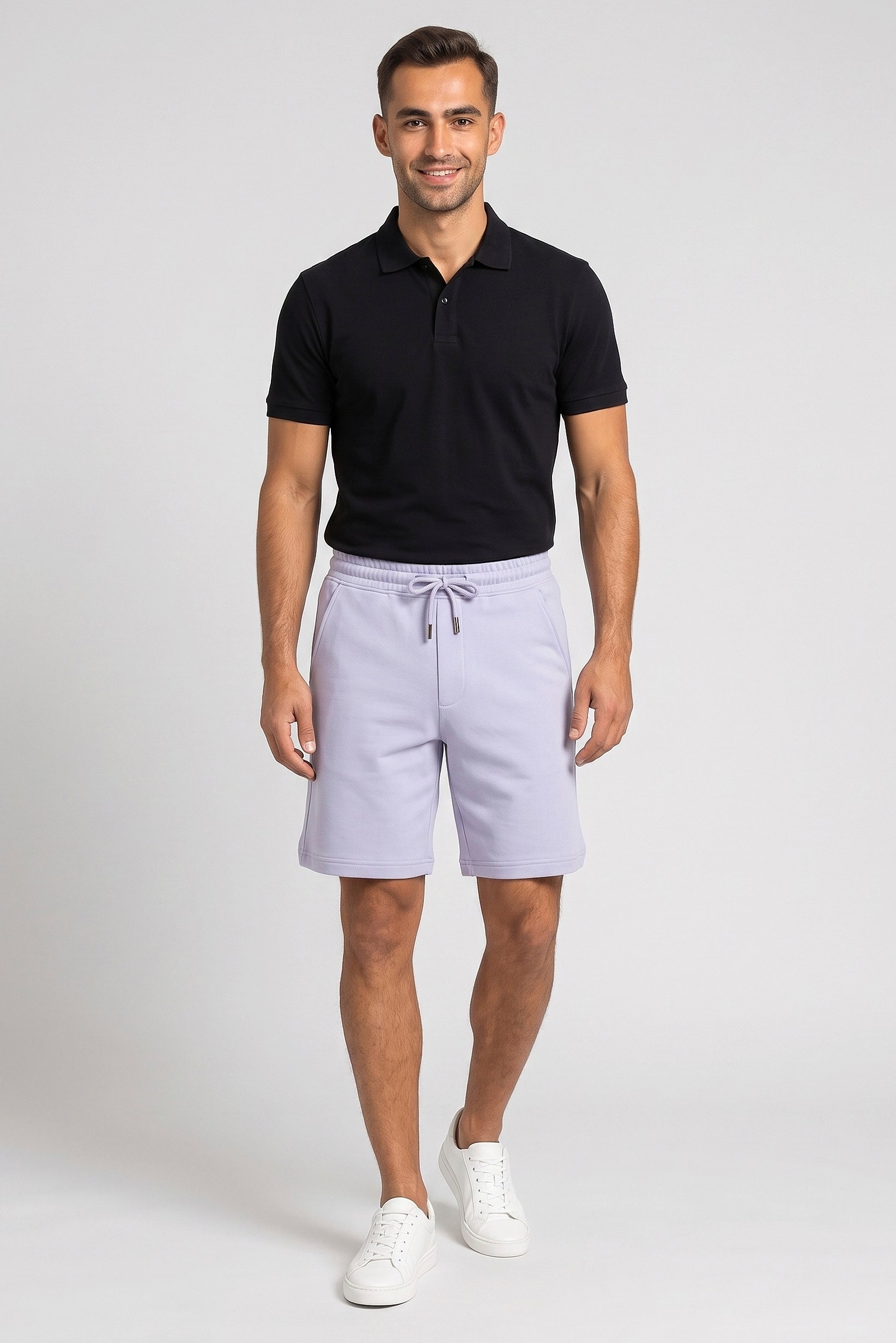Men Solid Basic Shorts, Lavender