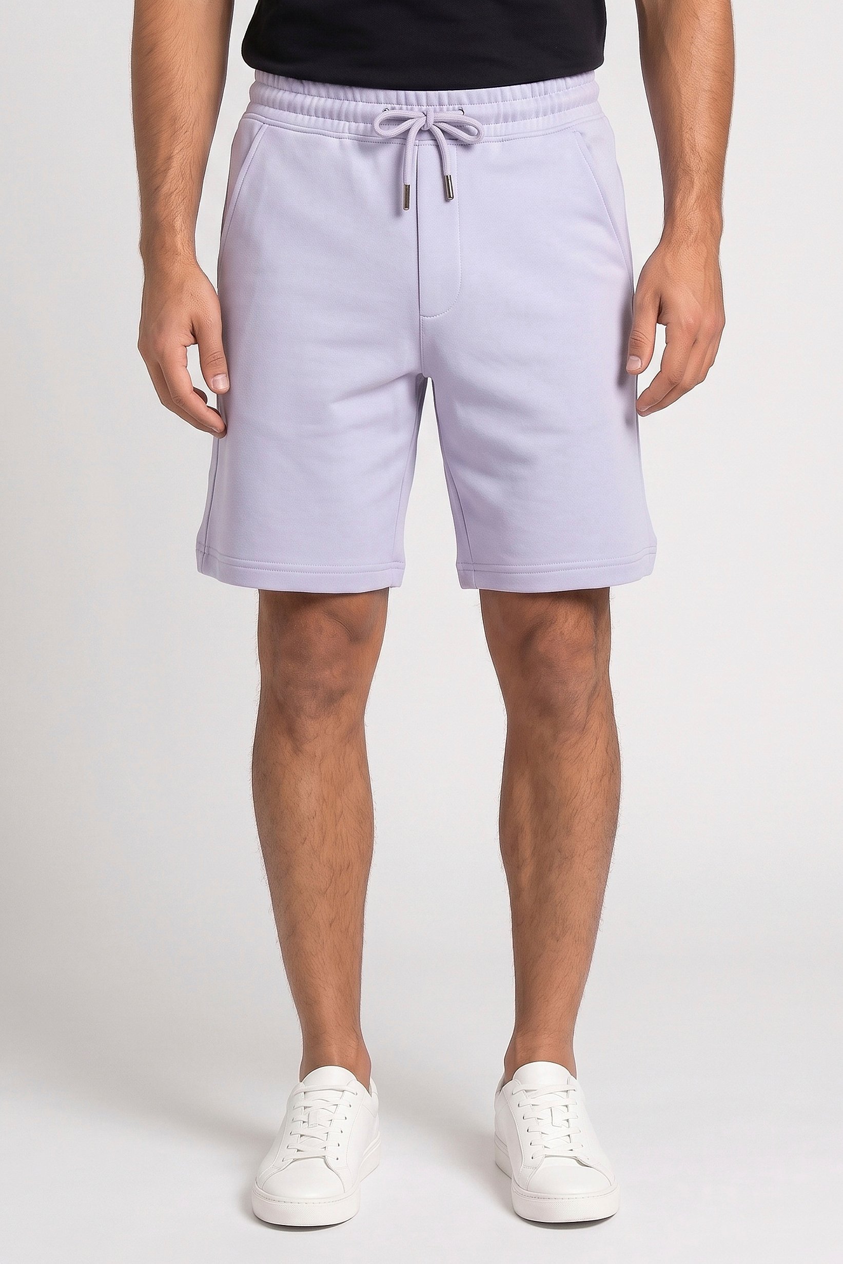 Men Solid Basic Shorts, Lavender