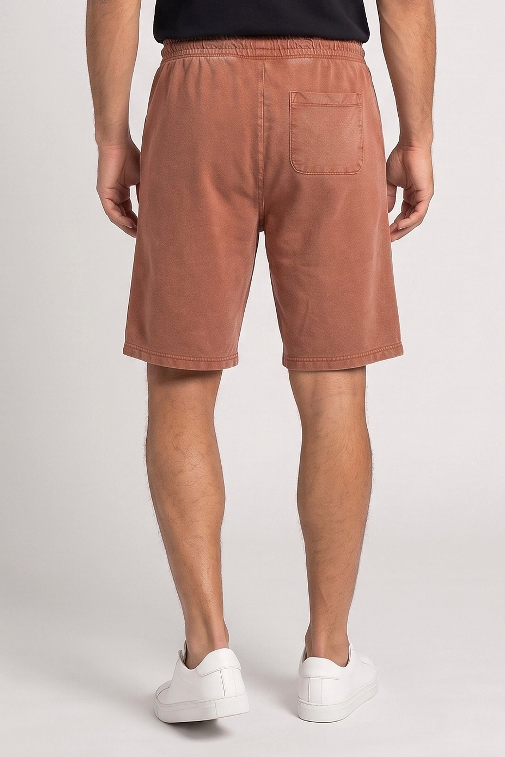 Men Plain Basic Shorts, Rust