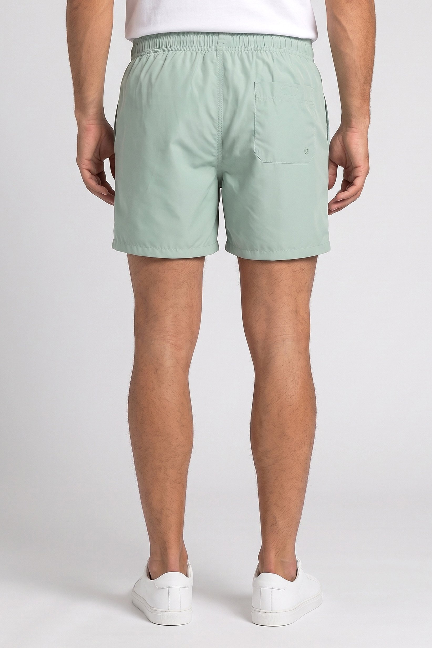 Men Regular Fit Solid Basic Shorts, Green
