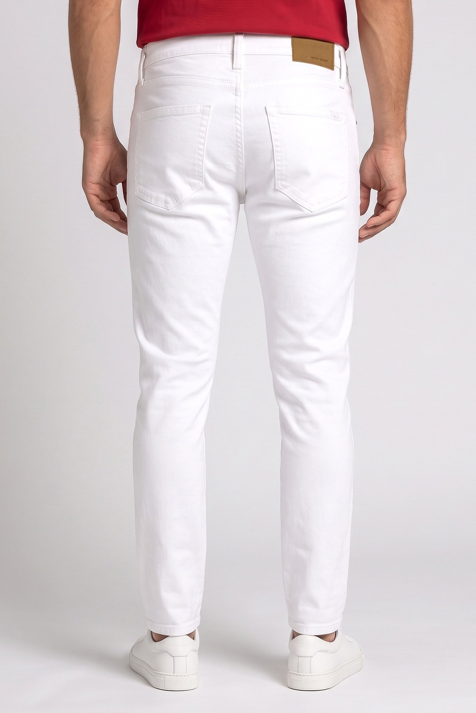 Men Slim Fit Solid Stretchable Denim Jeans, White