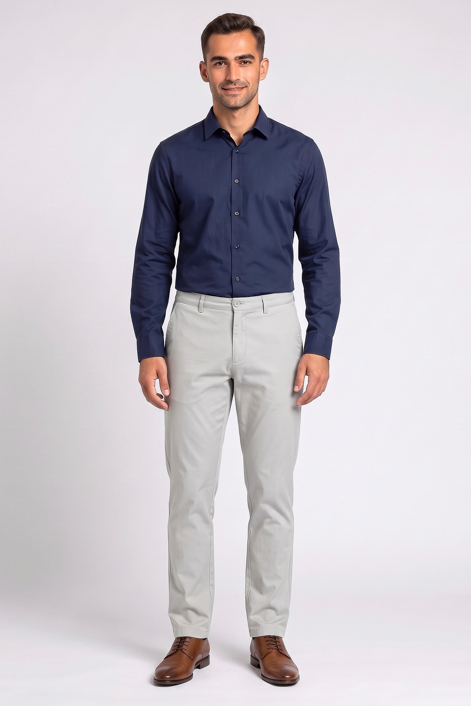 Men Straight Fit Solid Chino Pants, Light Mint