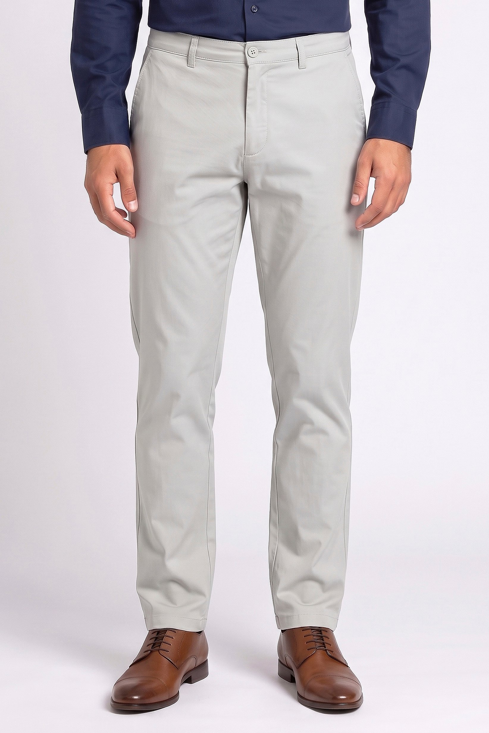 Men Straight Fit Solid Chino Pants, Light Mint