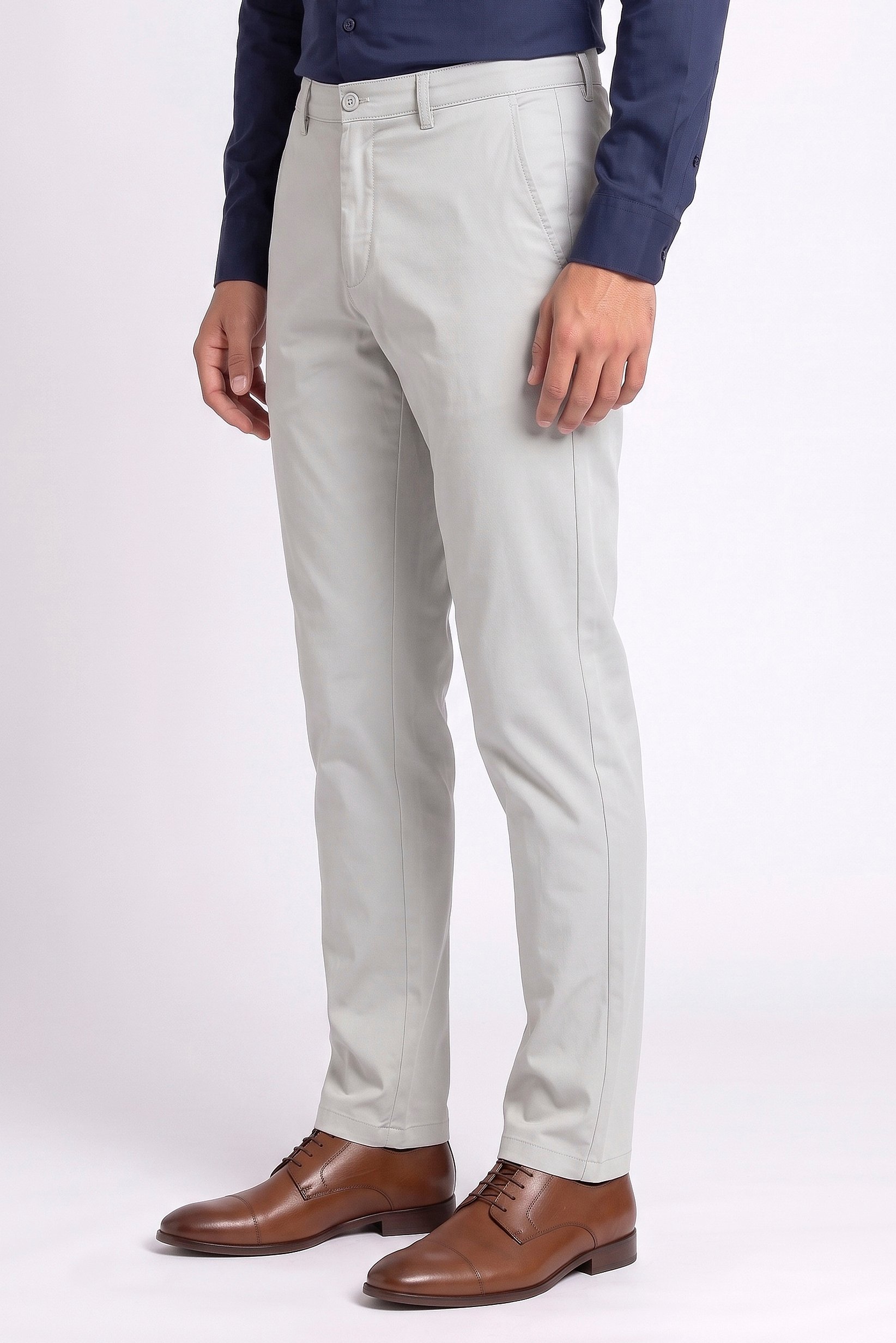 Men Straight Fit Solid Chino Pants, Light Mint