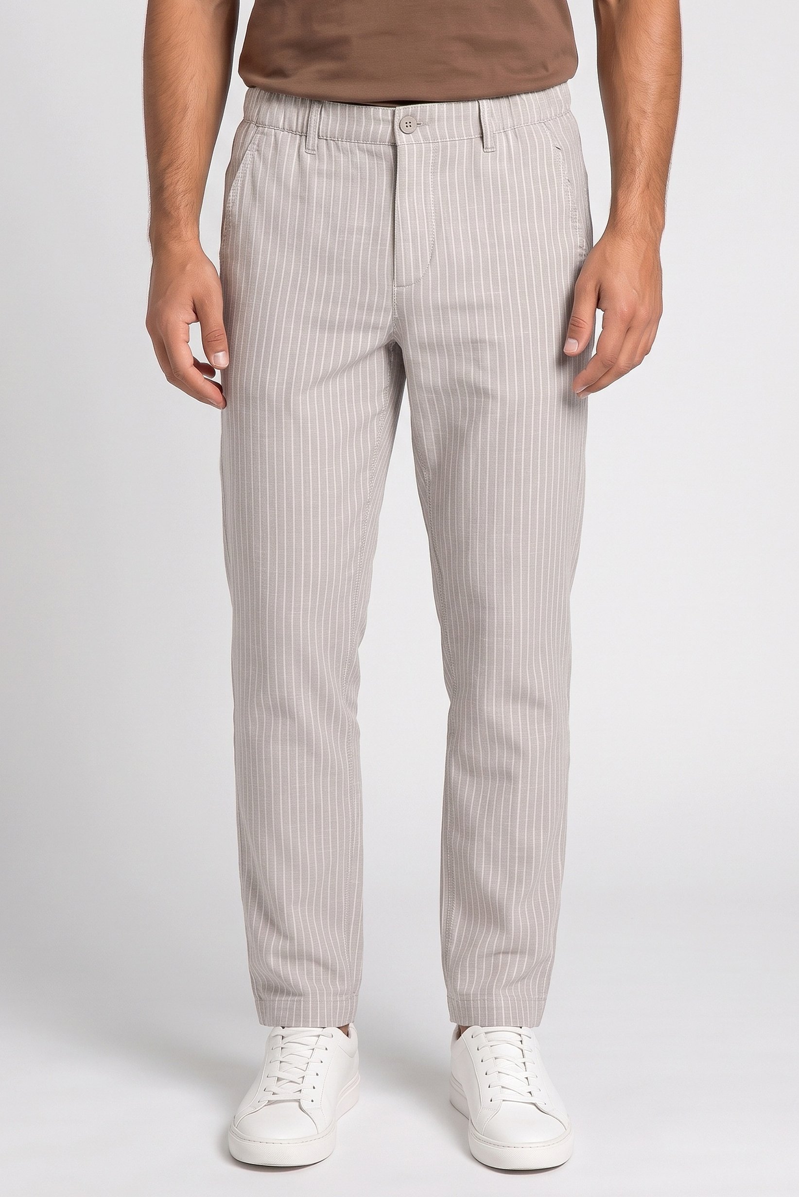 Men Regular Fit Stripe Chino Pants, Multicolor