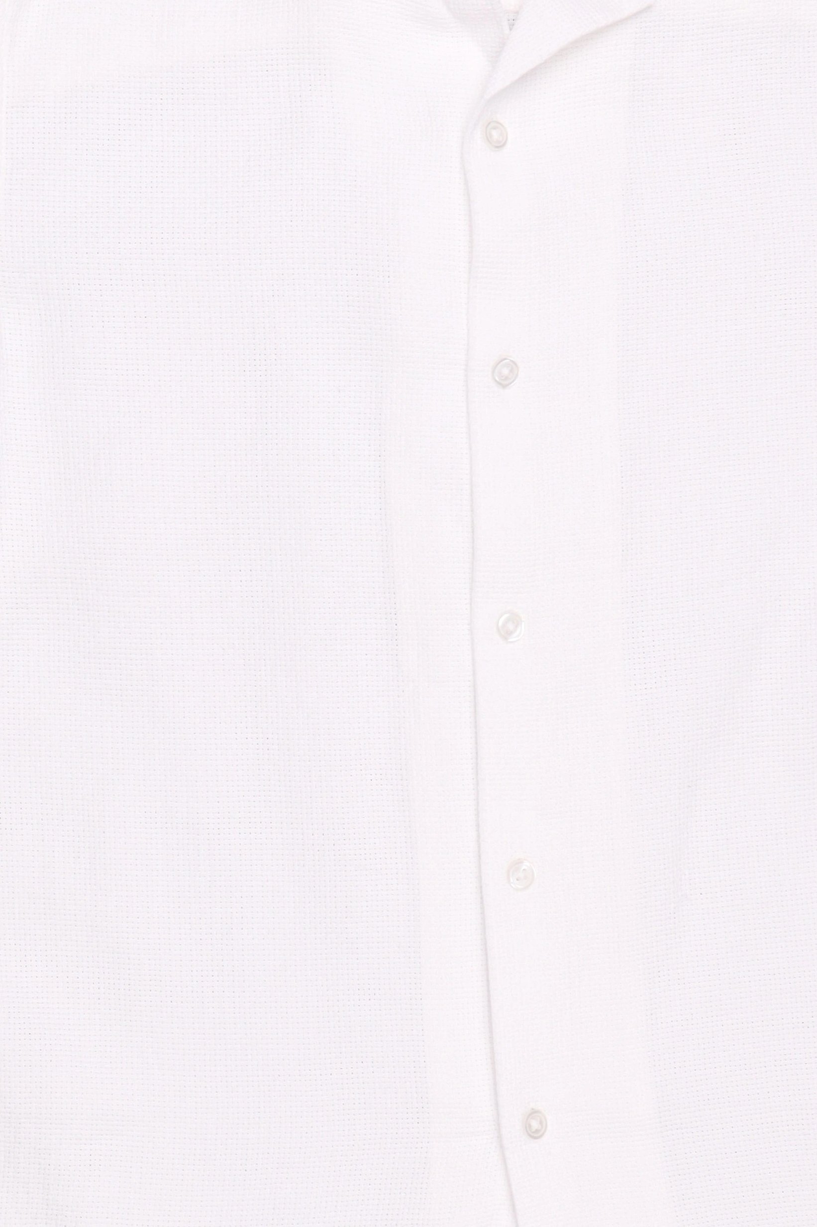 Men Regular Fit Short Sleeve Textured Casual Shirt, White