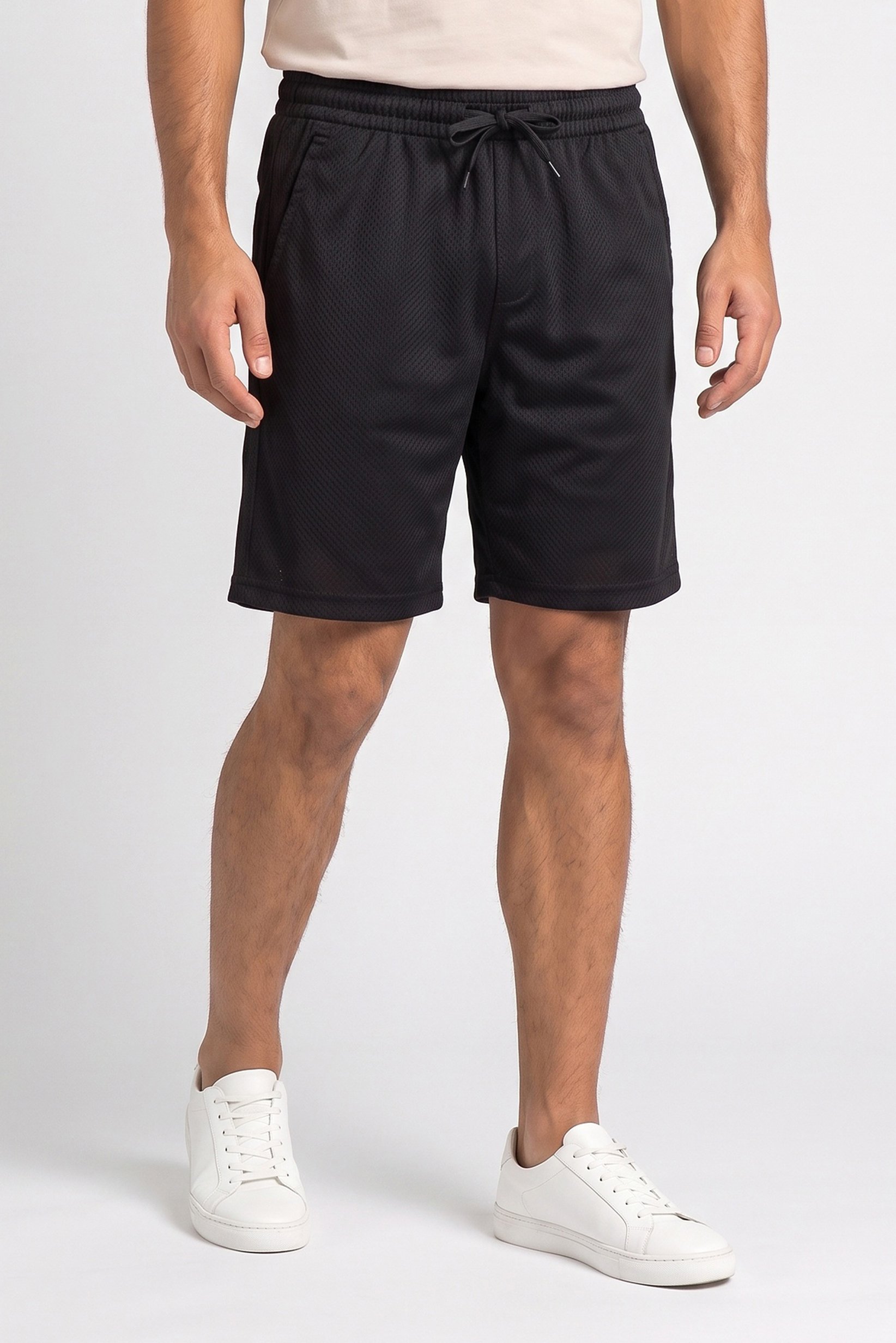 Men Jogger Fit Basic Shorts, Black