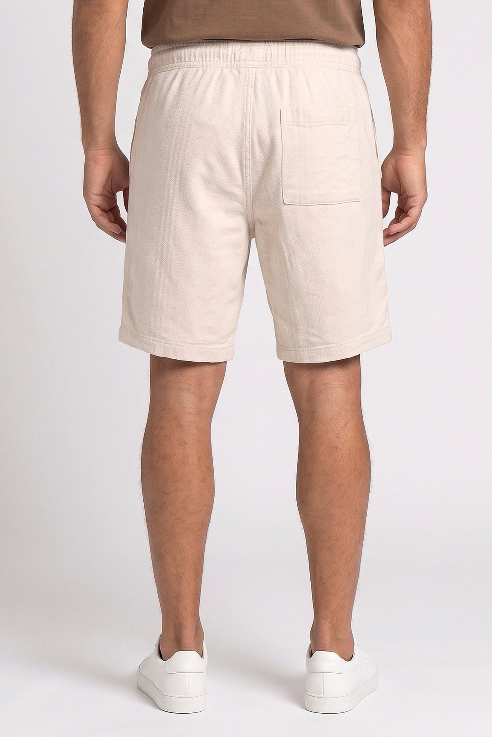 Men Textured Basic Short, Beige