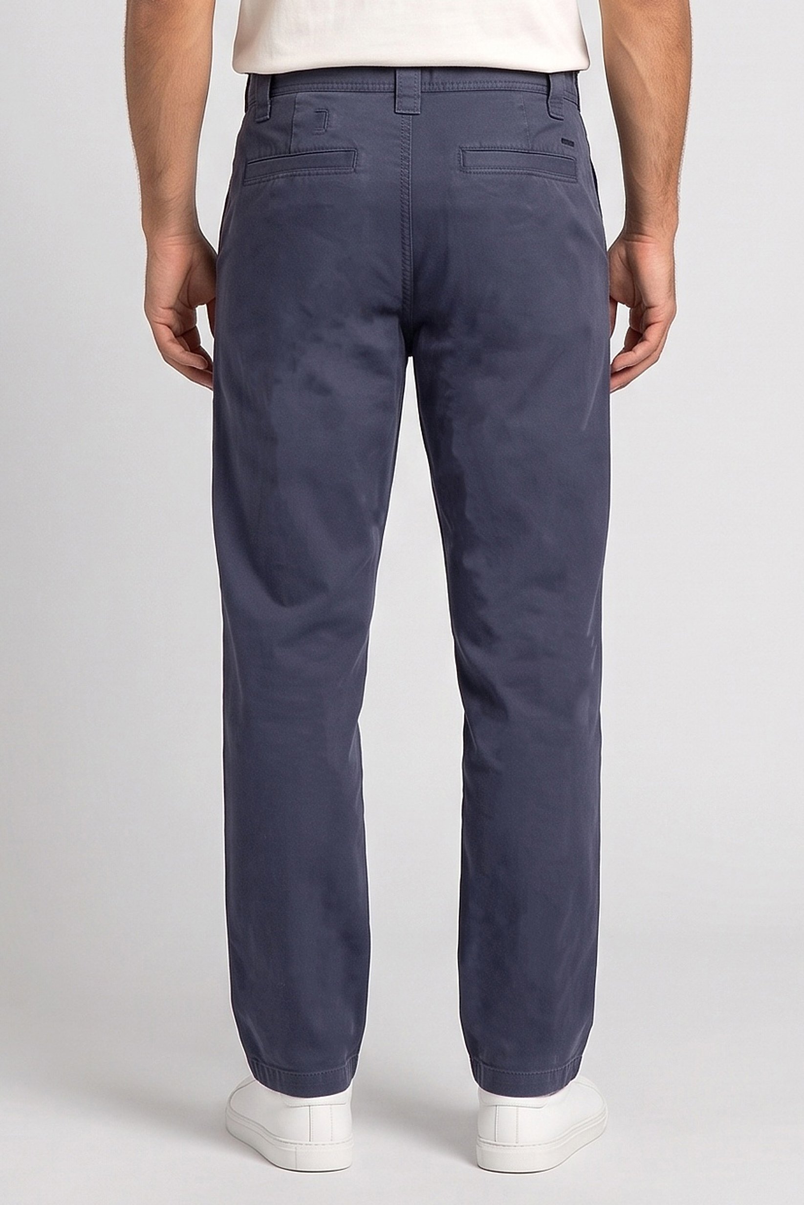 Men Chino Fit Solid No Stretch Jeans, Navy