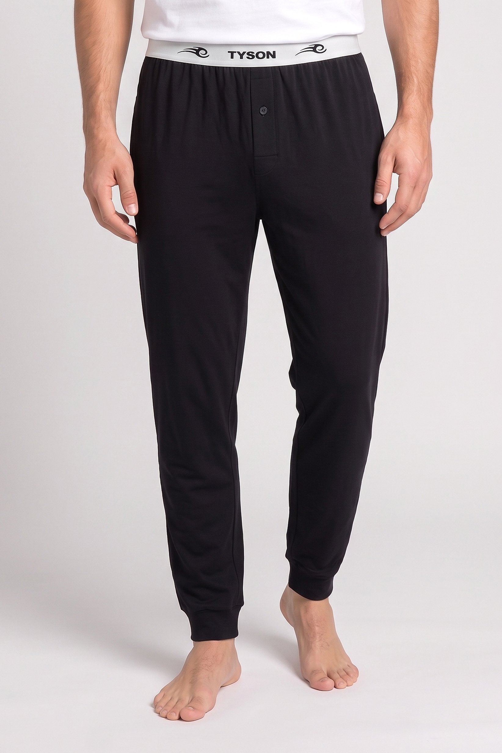 Celio x Tyson Men Brand Logo Pyjama Pants, Black