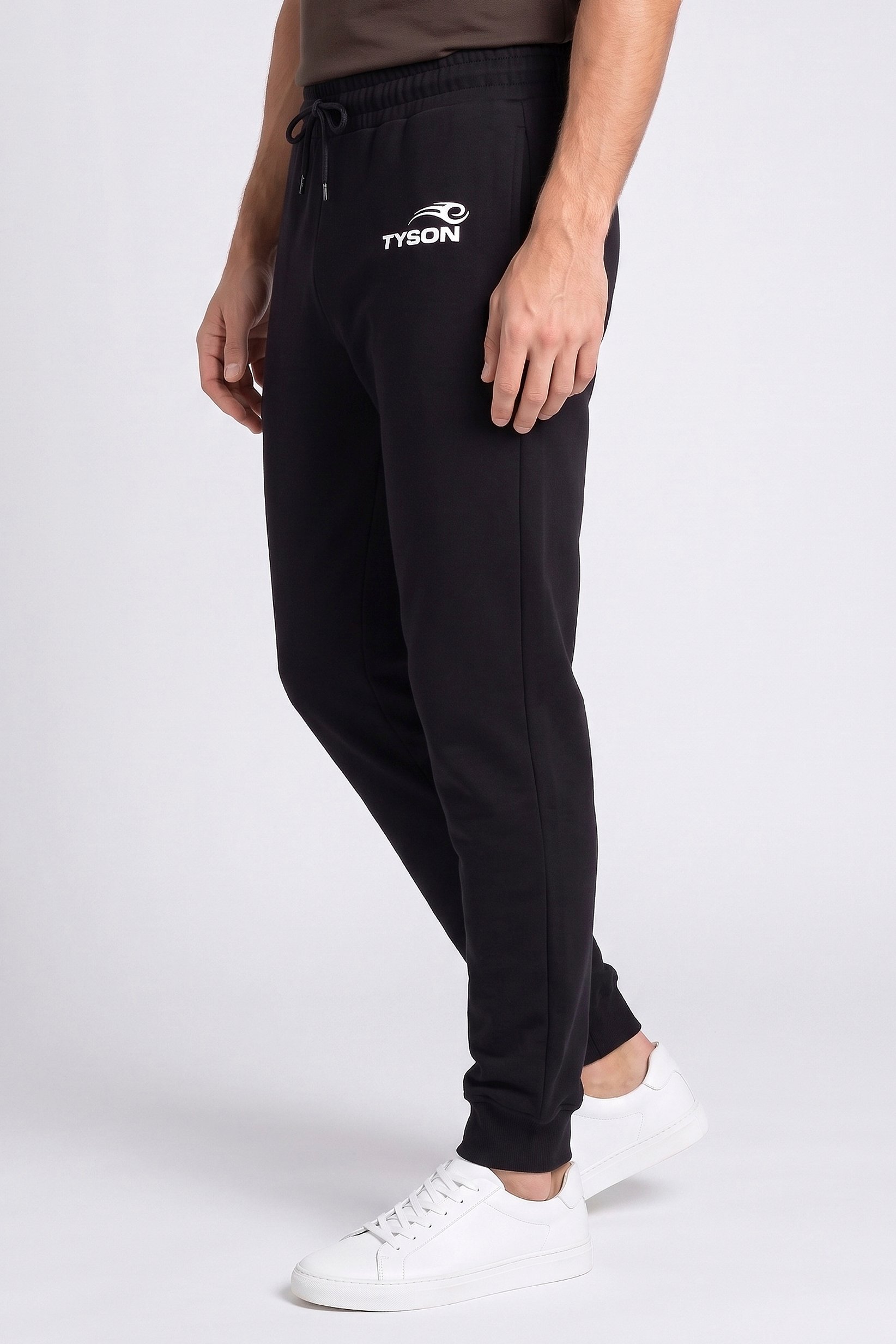 Men Regular Fit Brand Logo Jogger Pants, Black