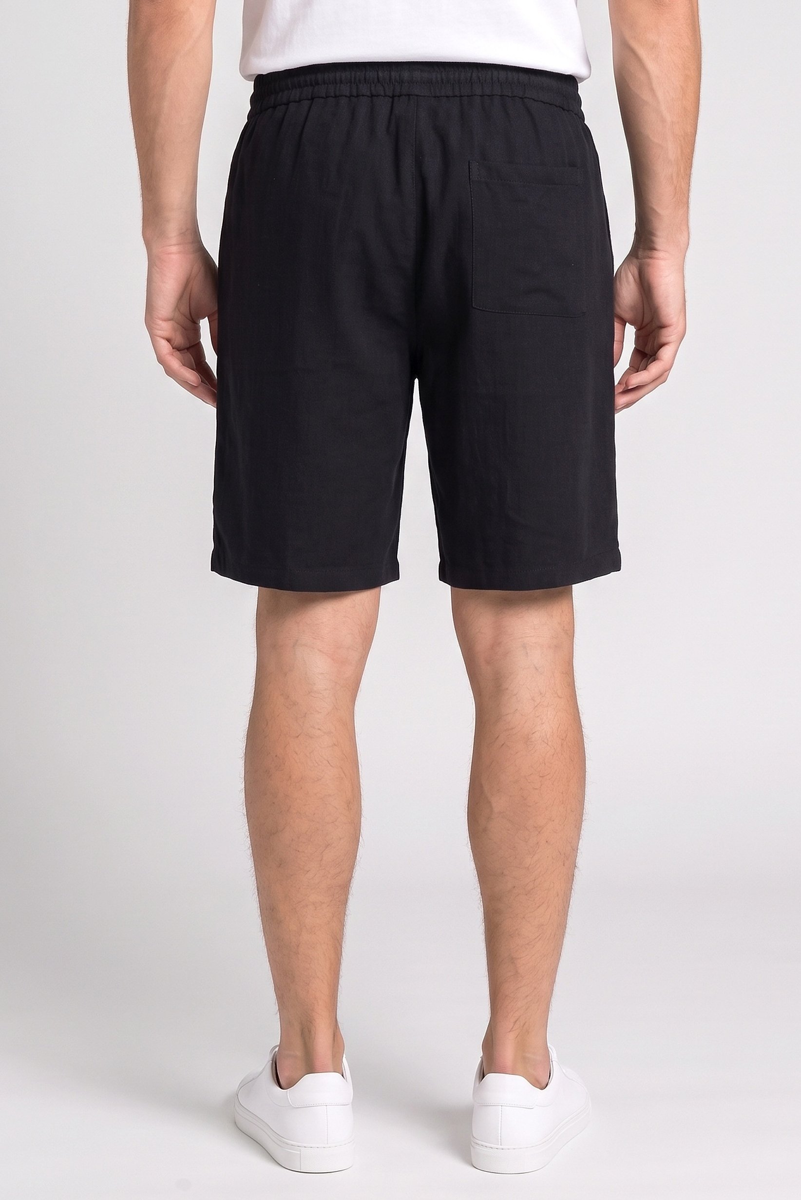 Men Plain Basic Shorts, Black