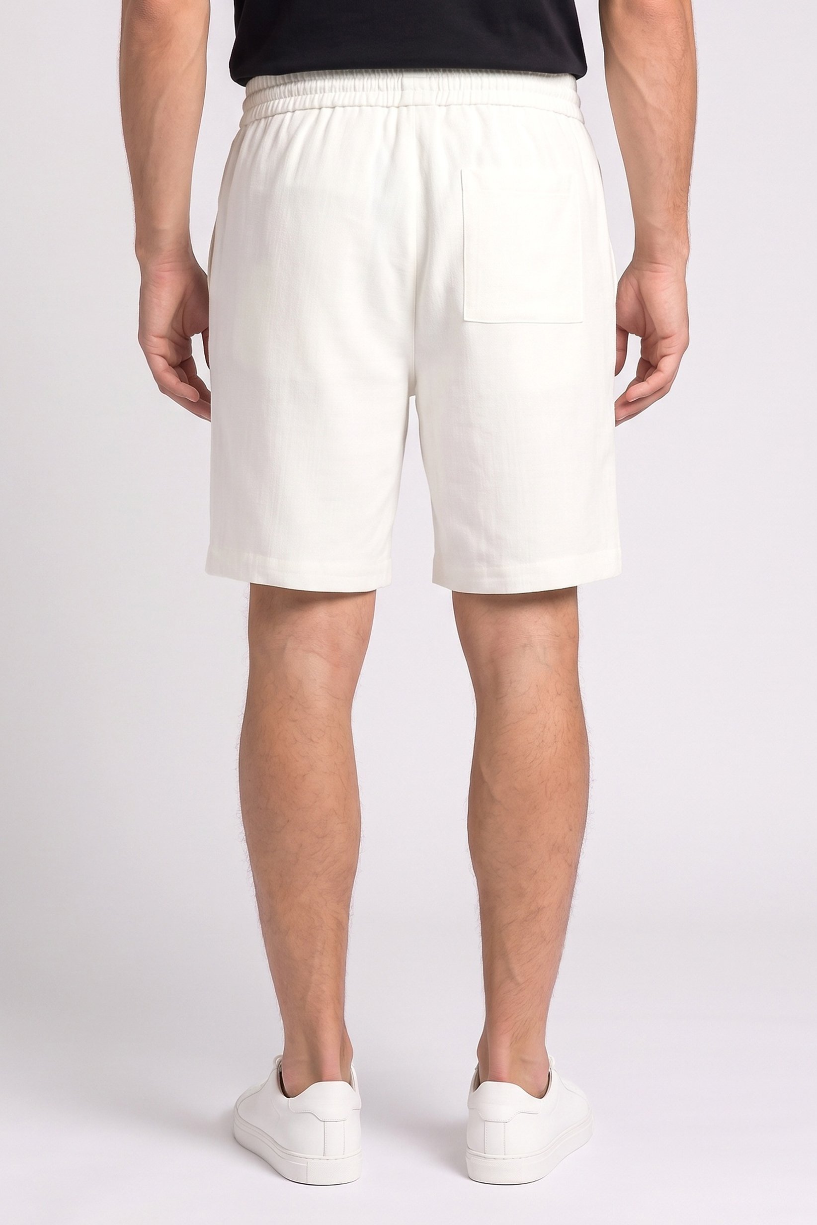 Men Plain Basic Shorts, White