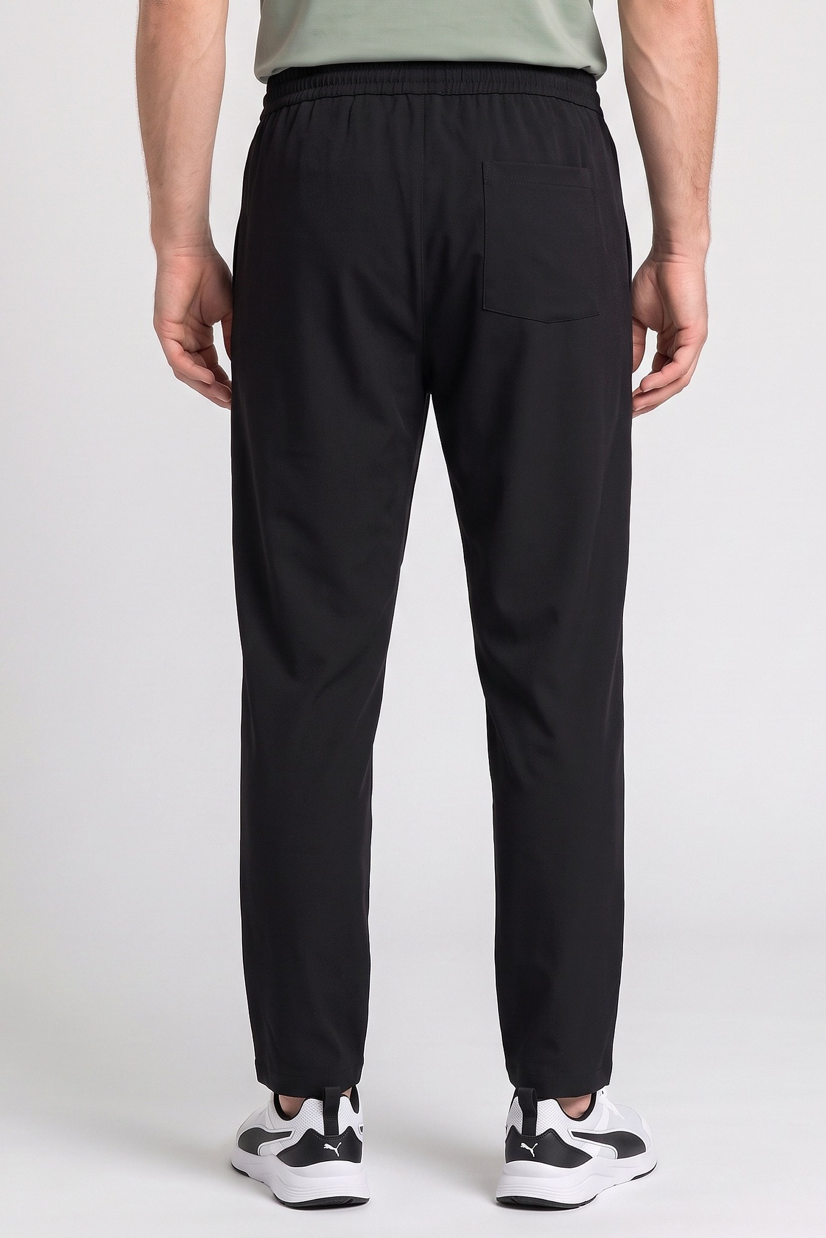 Men Comfort Fit Plain Chino Pants, Black