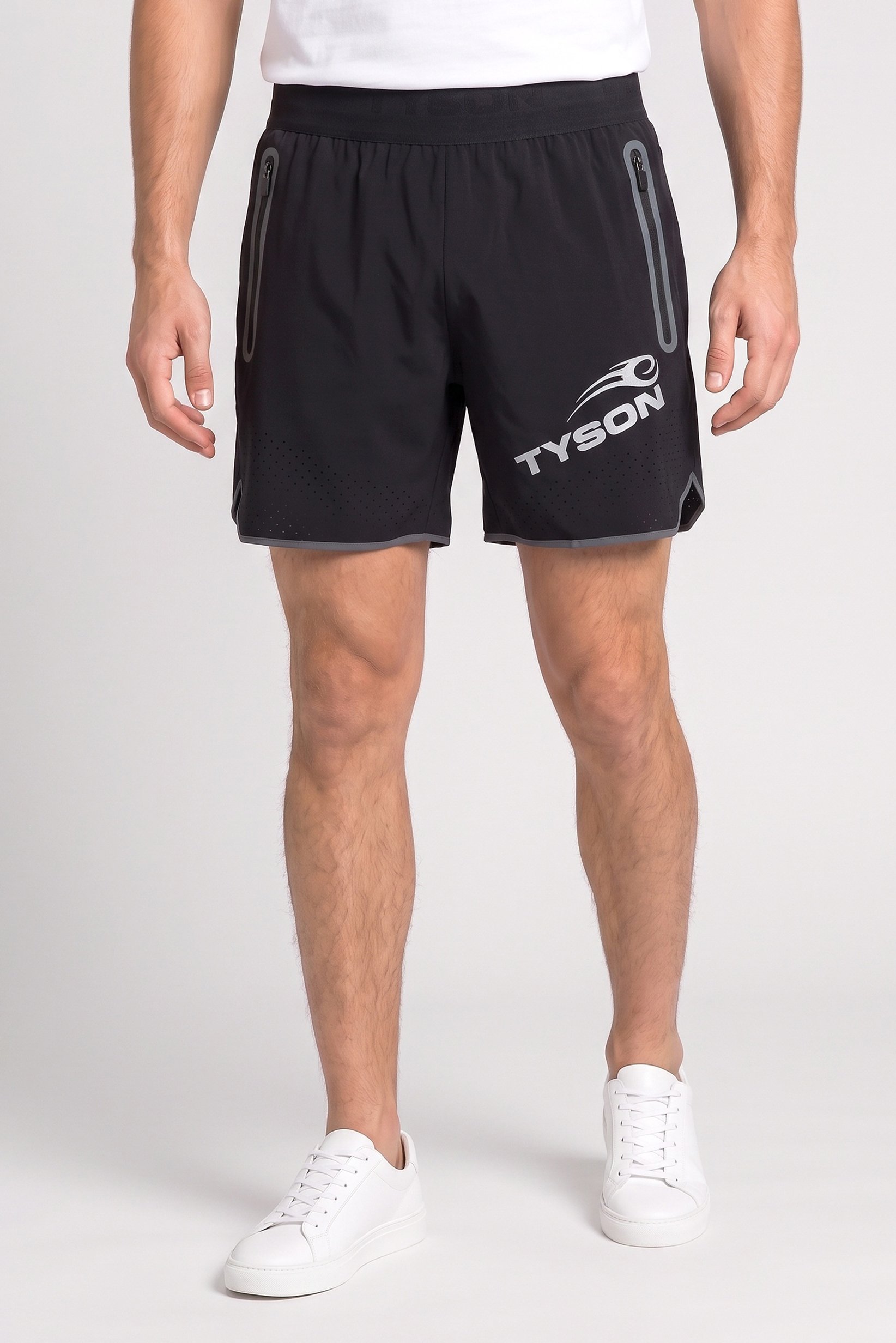 Celio x Tyson Men Brand Logo Basic Shorts, Black