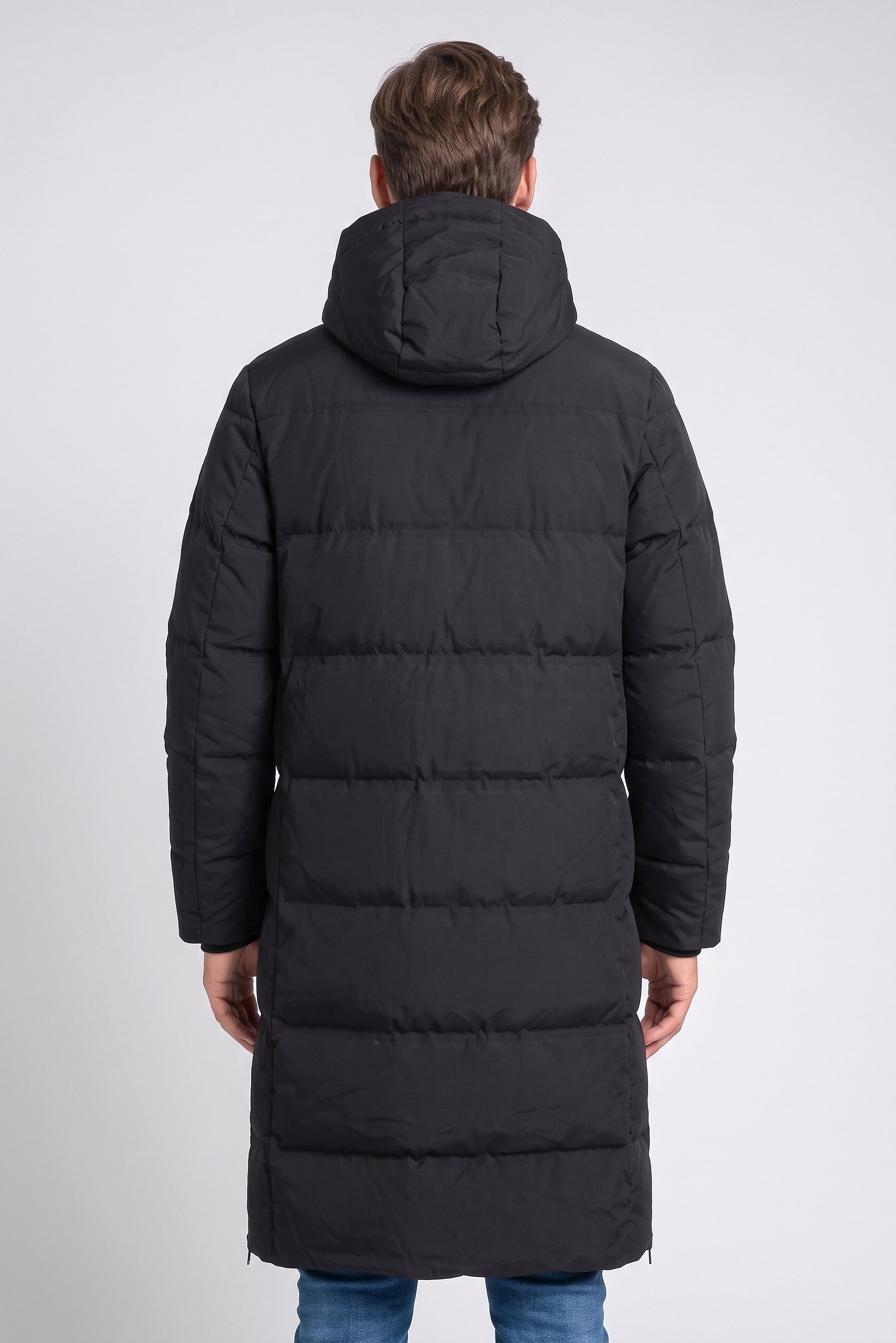 Men Quilted Puffer Jacket, Black