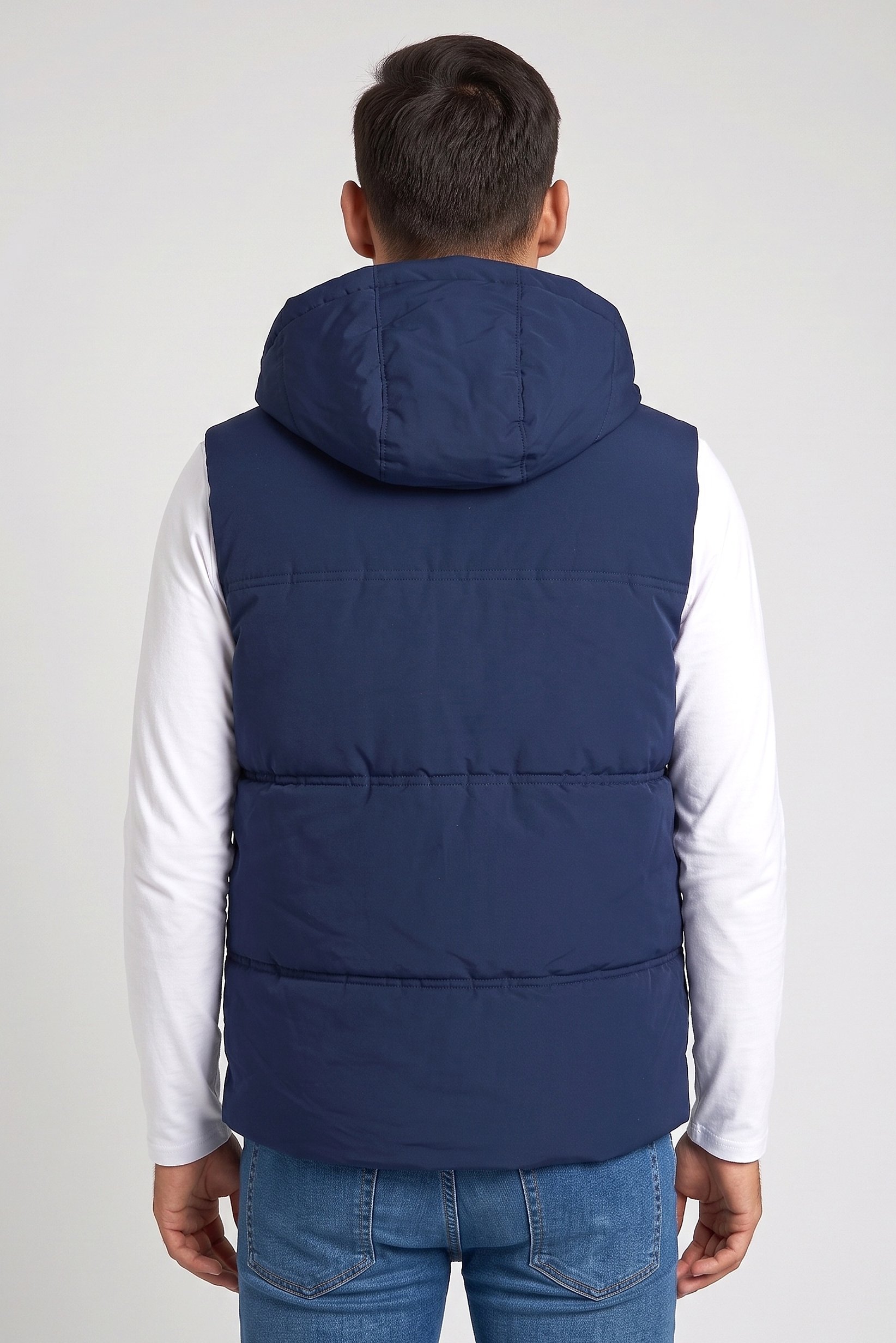 Men Plain Vest Jacket, Navy